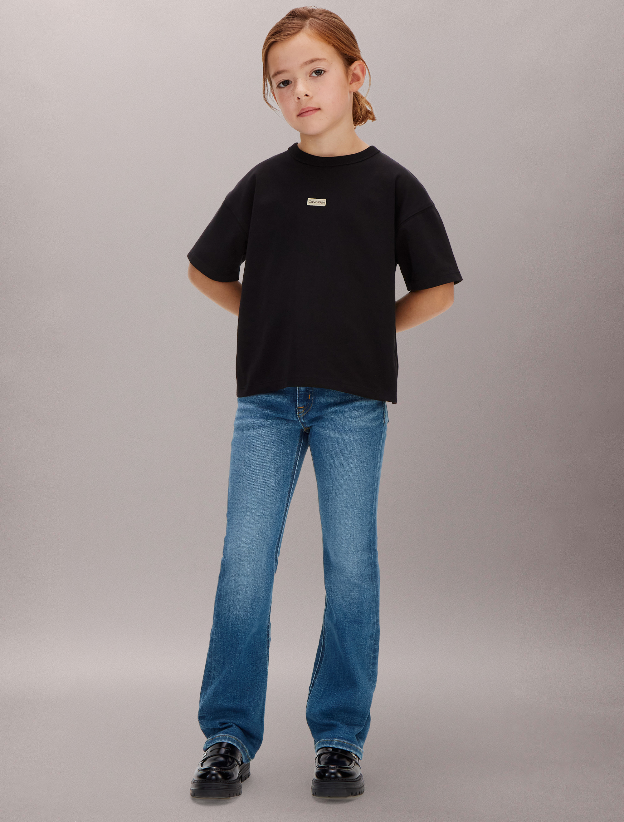 Girls Mid Rise Flared Jeans