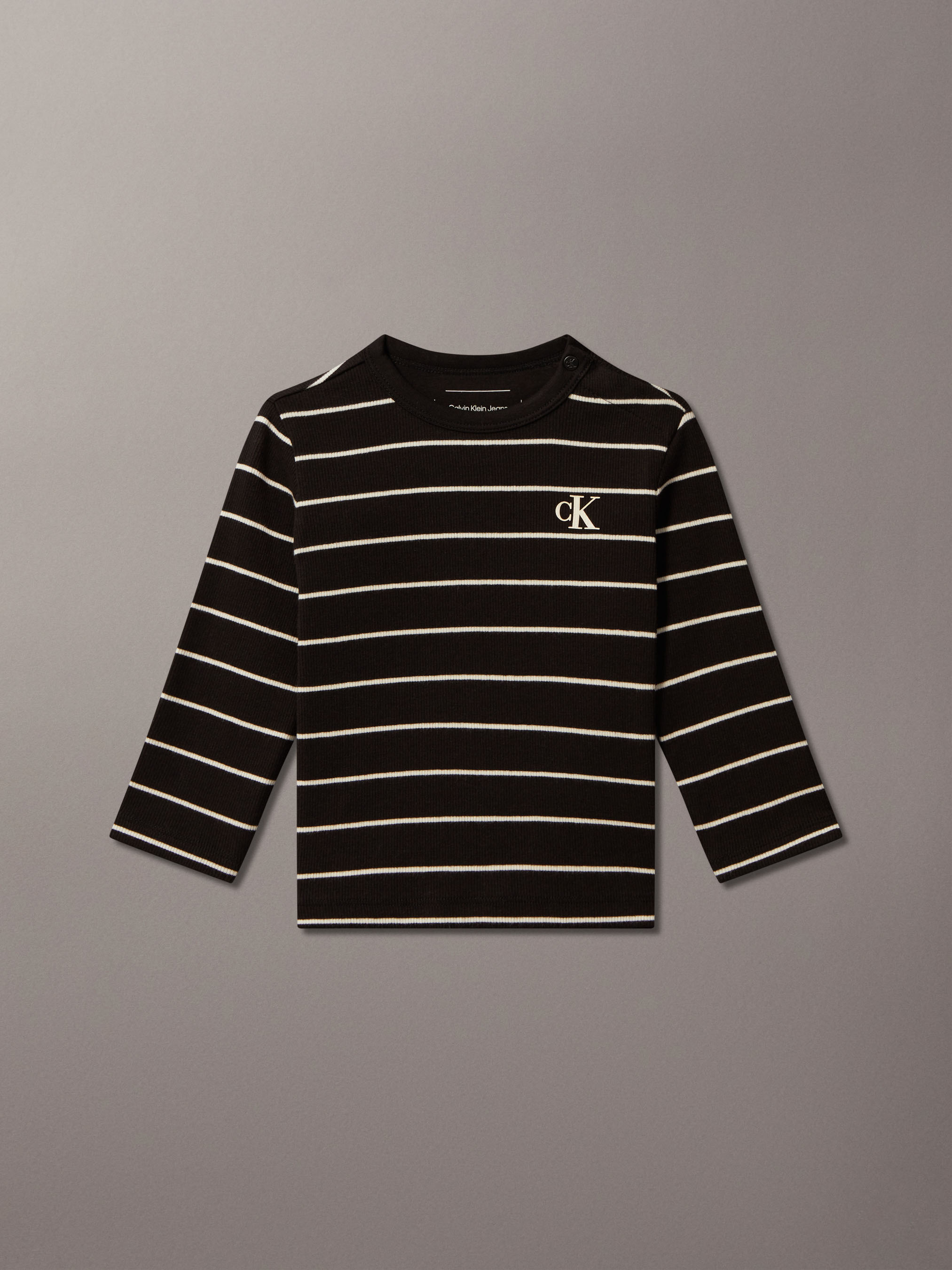 Newborn Striped Long Sleeve T-Shirt | Calvin Klein