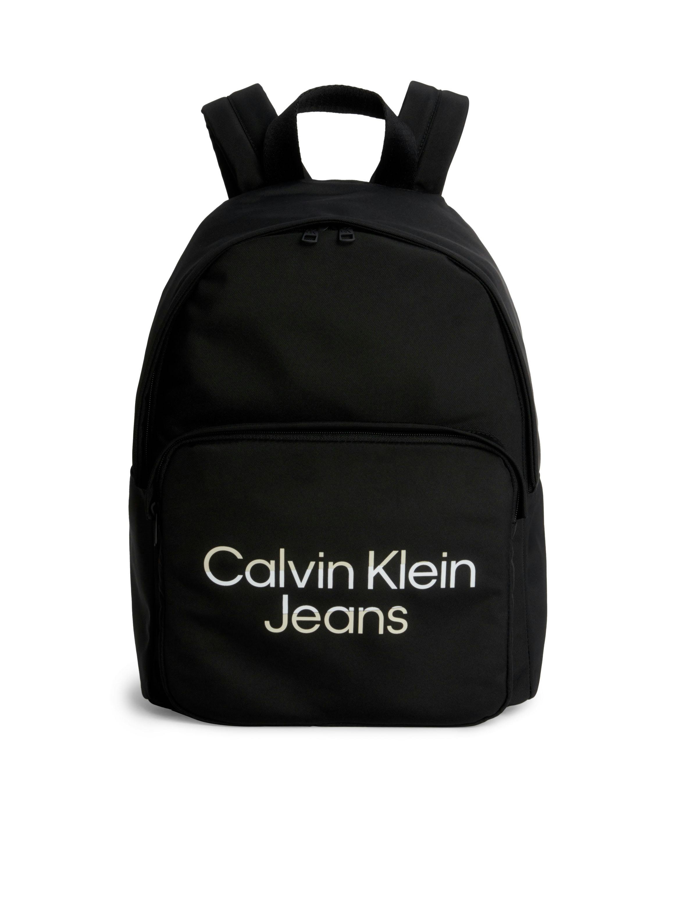 calvin klein jeans logo backpack in mini around closure Calvin Klein Strap Flap Backpack