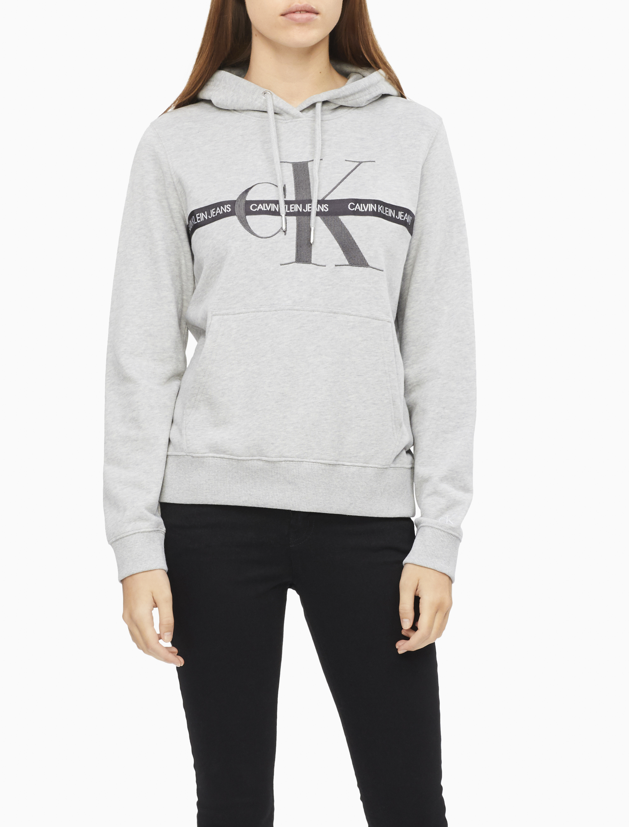 calvin klein logo tape hoodie