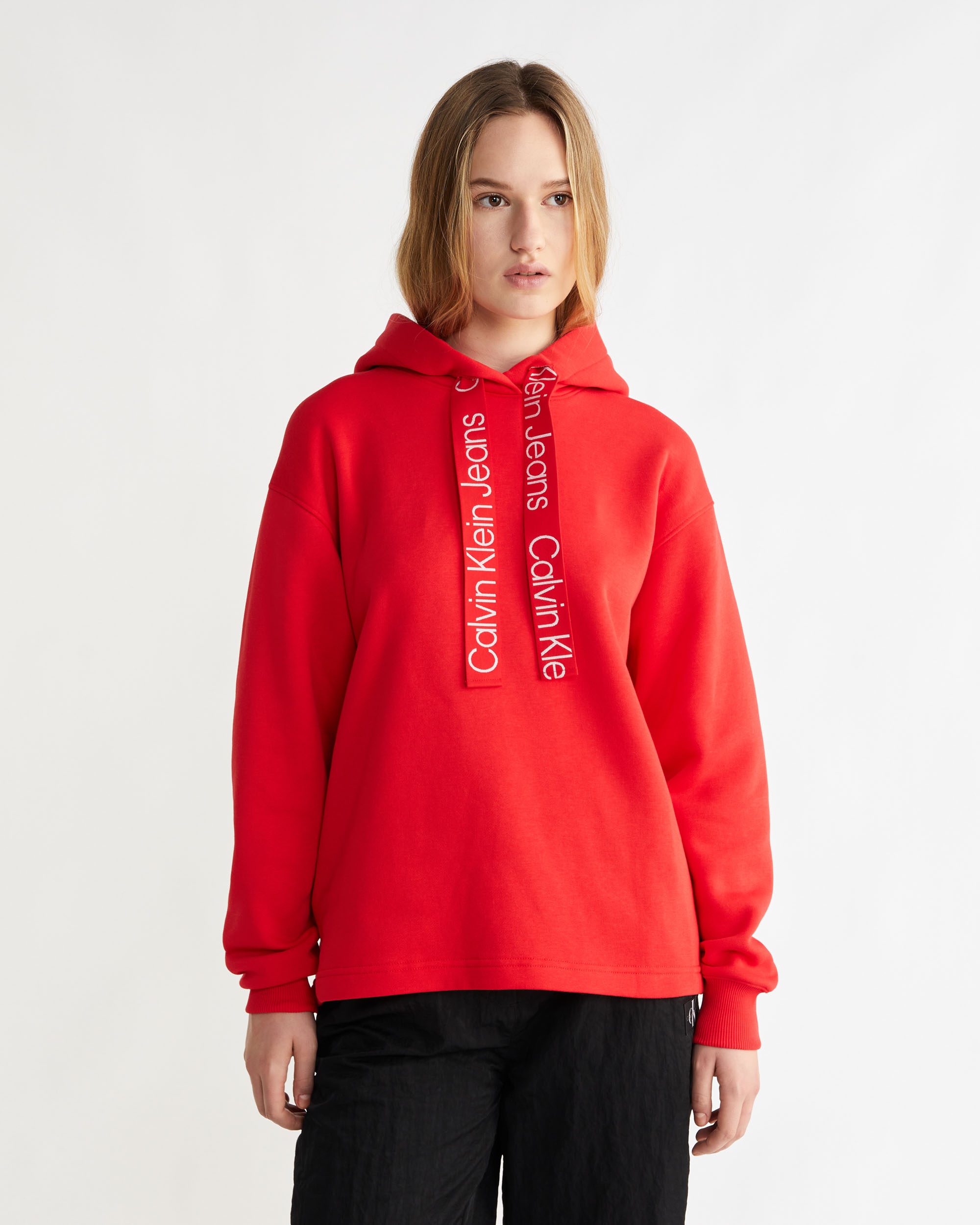Oversized Logo Tape Hoodie | Calvin Klein