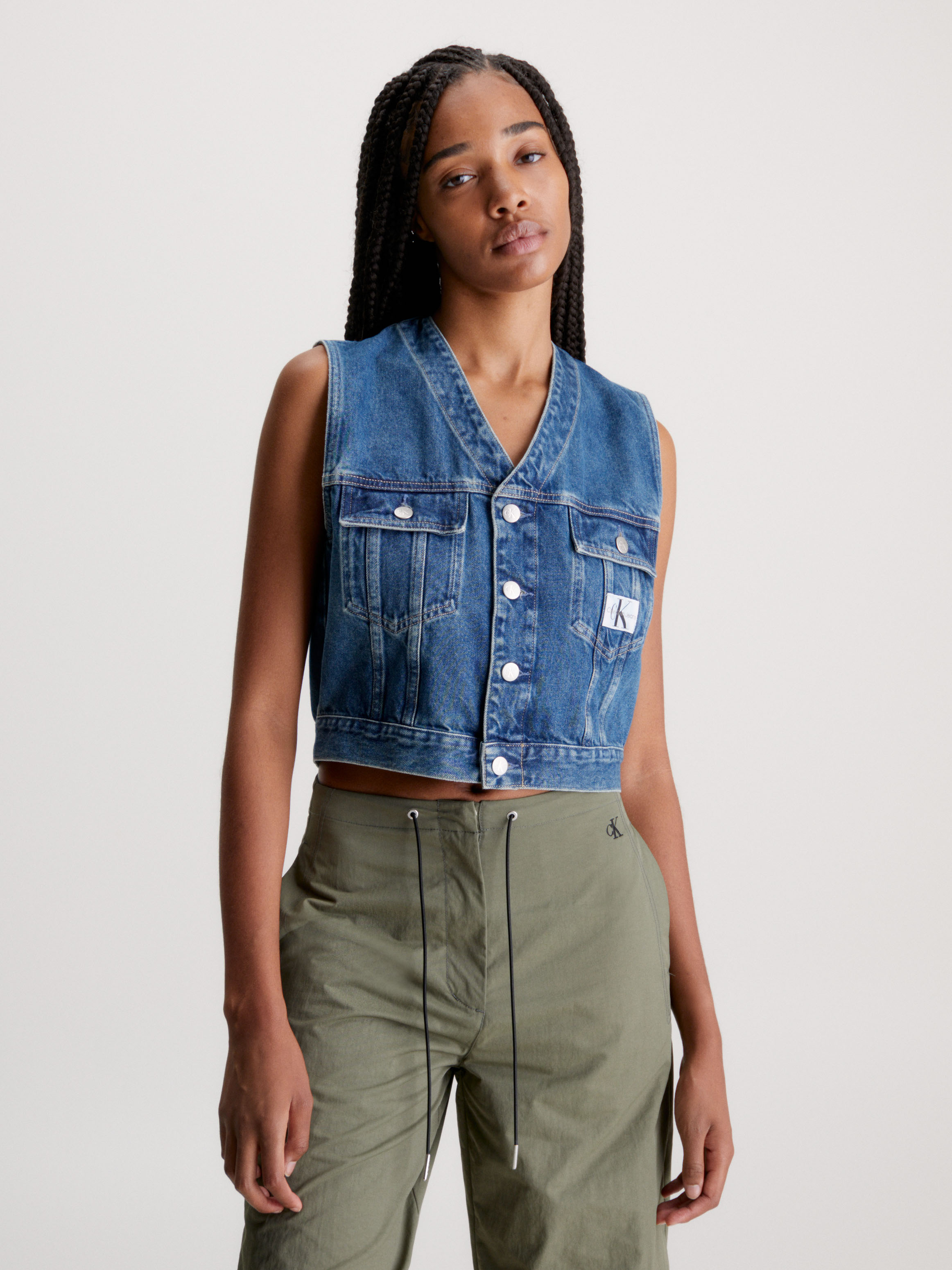 Calvin Klein Denim deals Crop Vest - Large