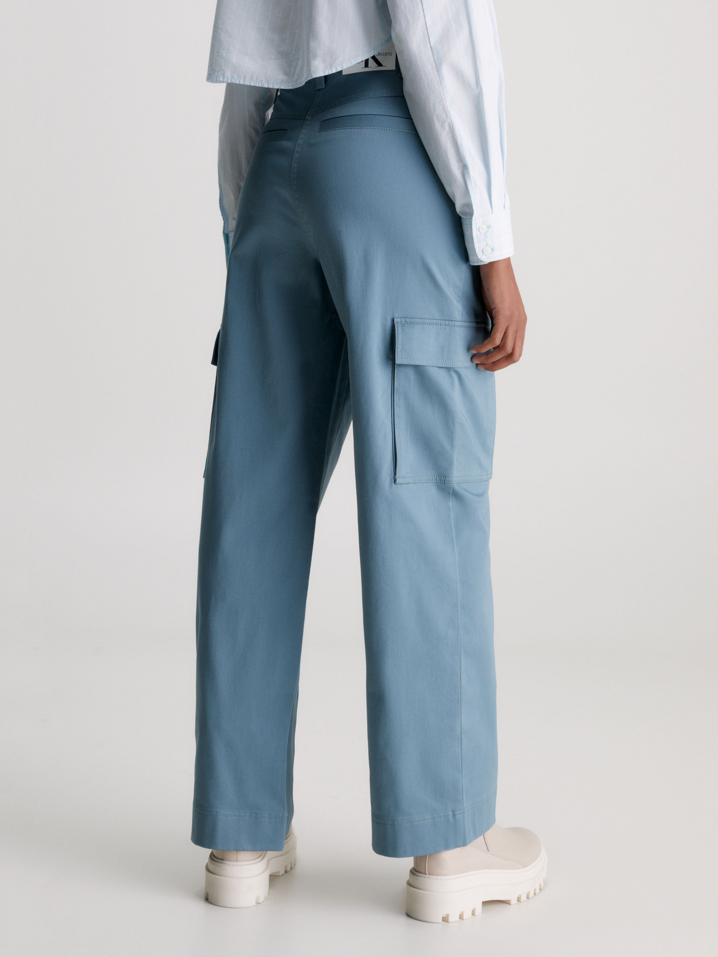 パンツ GOLDEN  Women Straight Pants GWP00844P00062650100 Blue Women's pants in lived-in effect denim