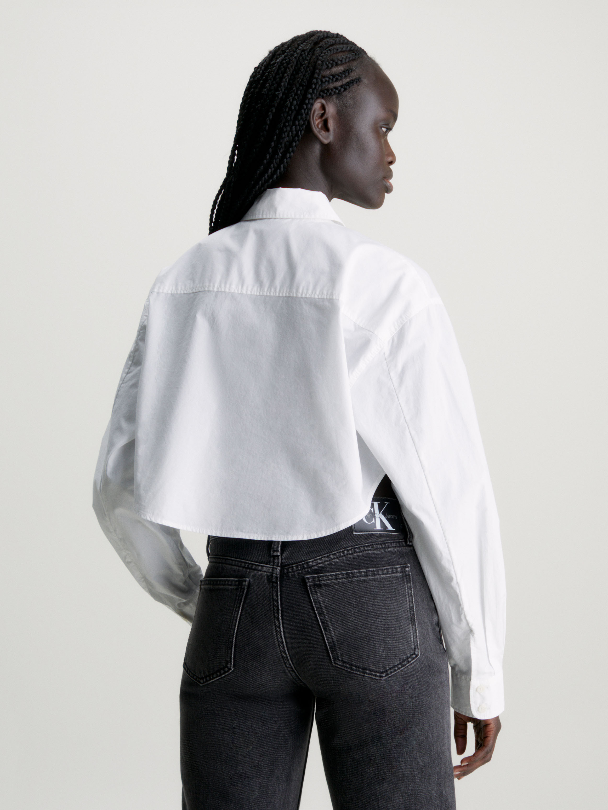 Cropped Cotton Poplin Shirt | Calvin Klein
