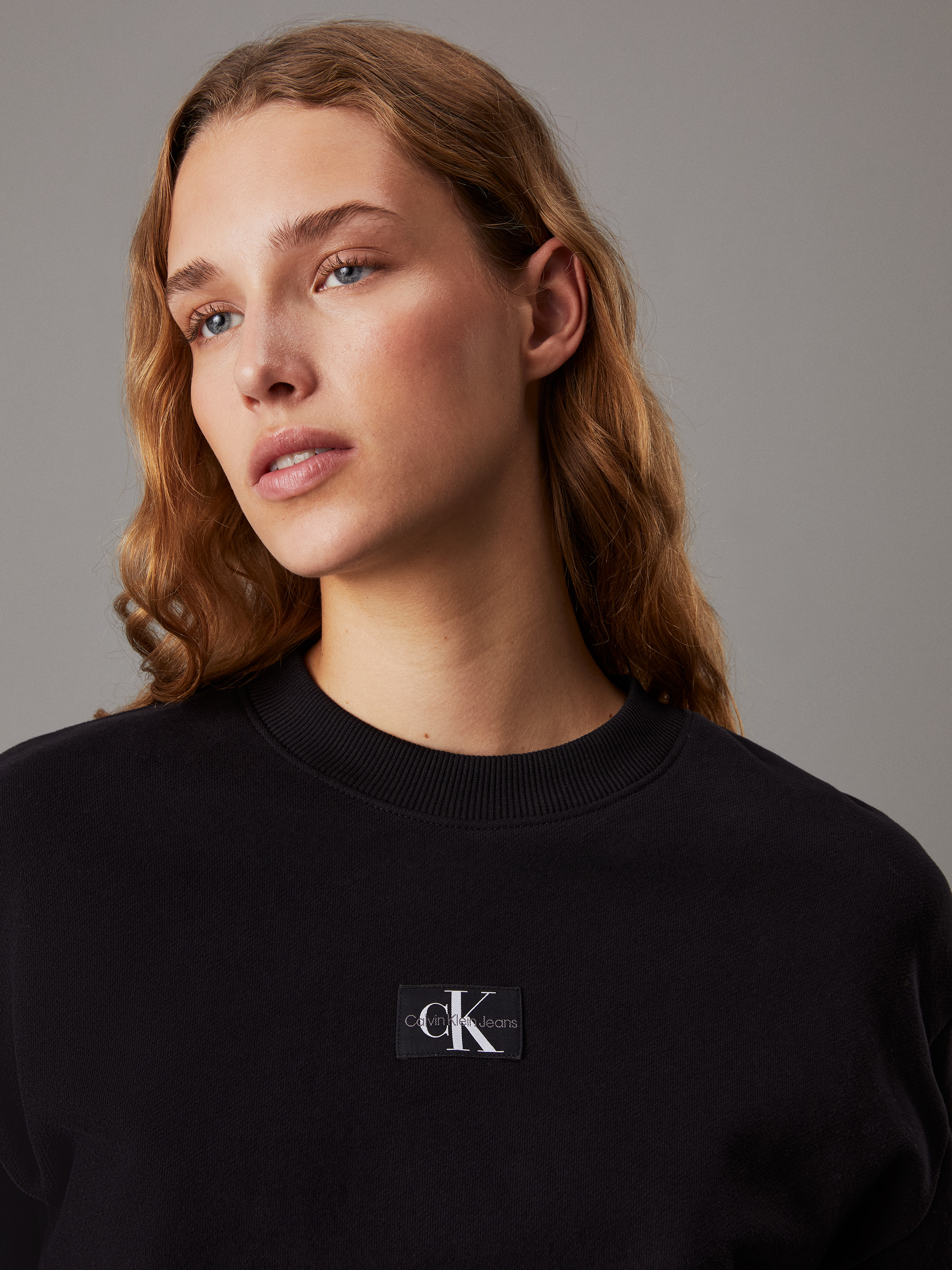 Cropped Cotton Terry Sweatshirt | Calvin Klein