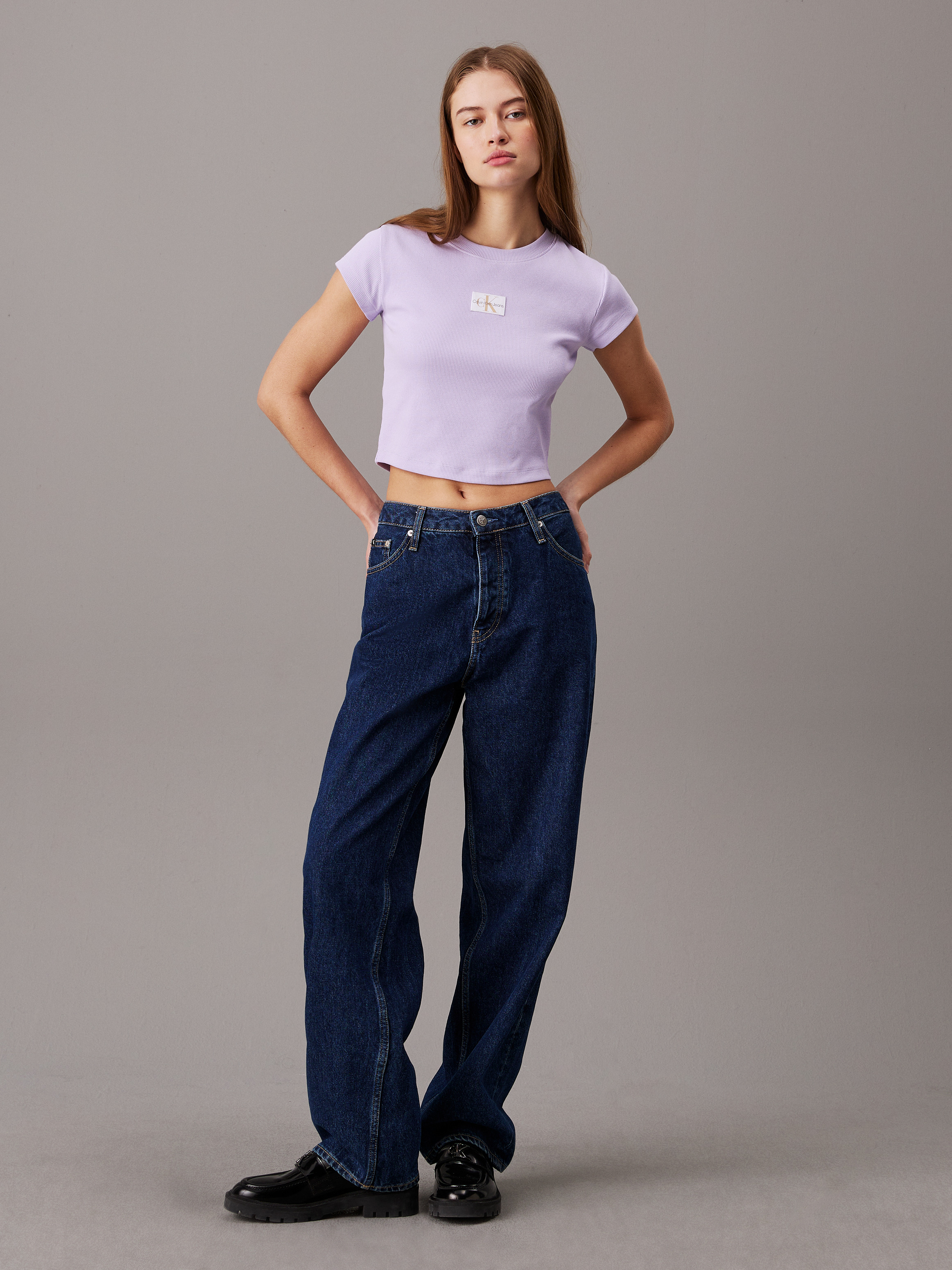 Ribbed Monogram Logo T-Shirt | Calvin Klein