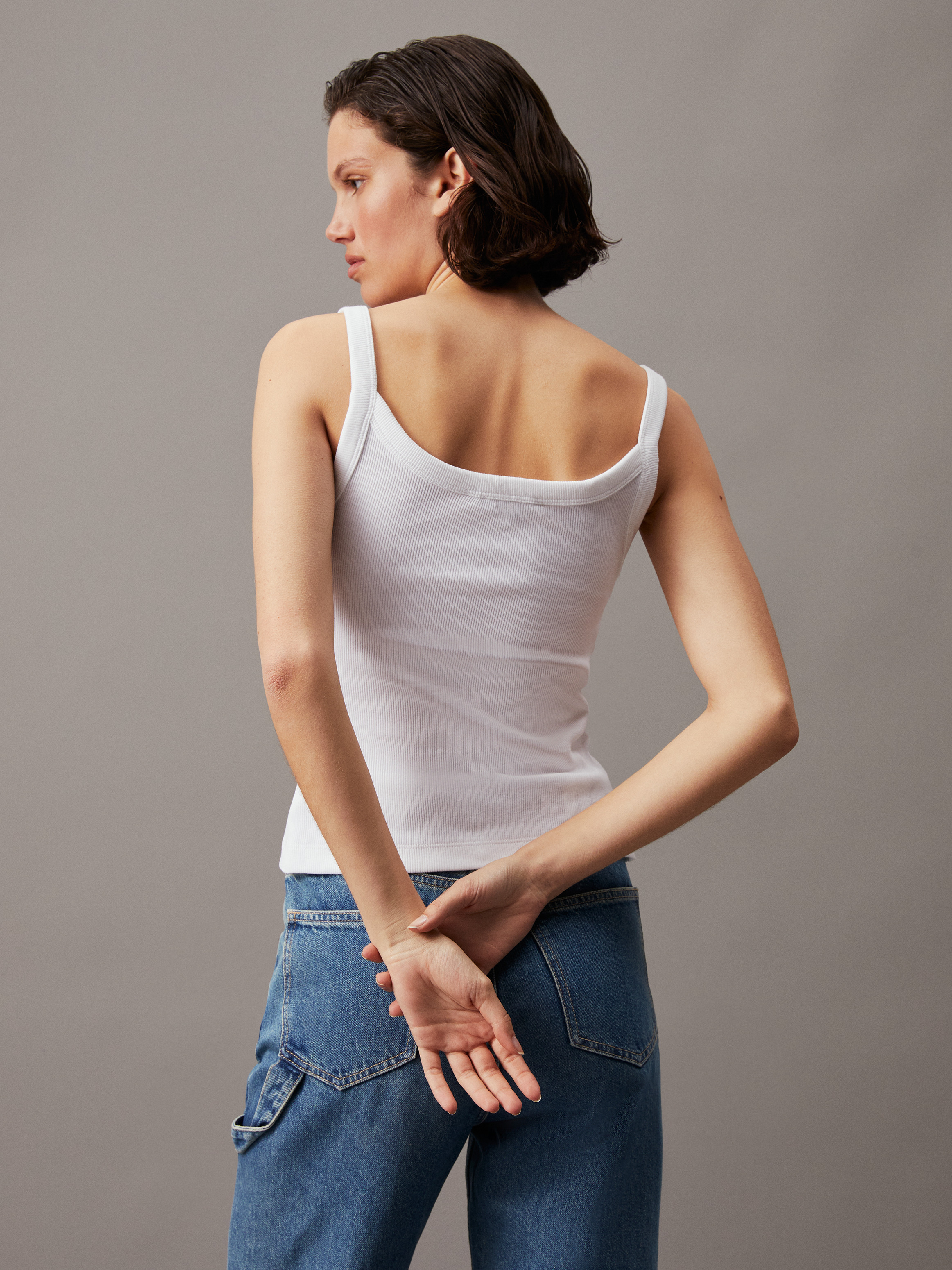 Ribbed Monogram Logo Tank Top | Calvin Klein