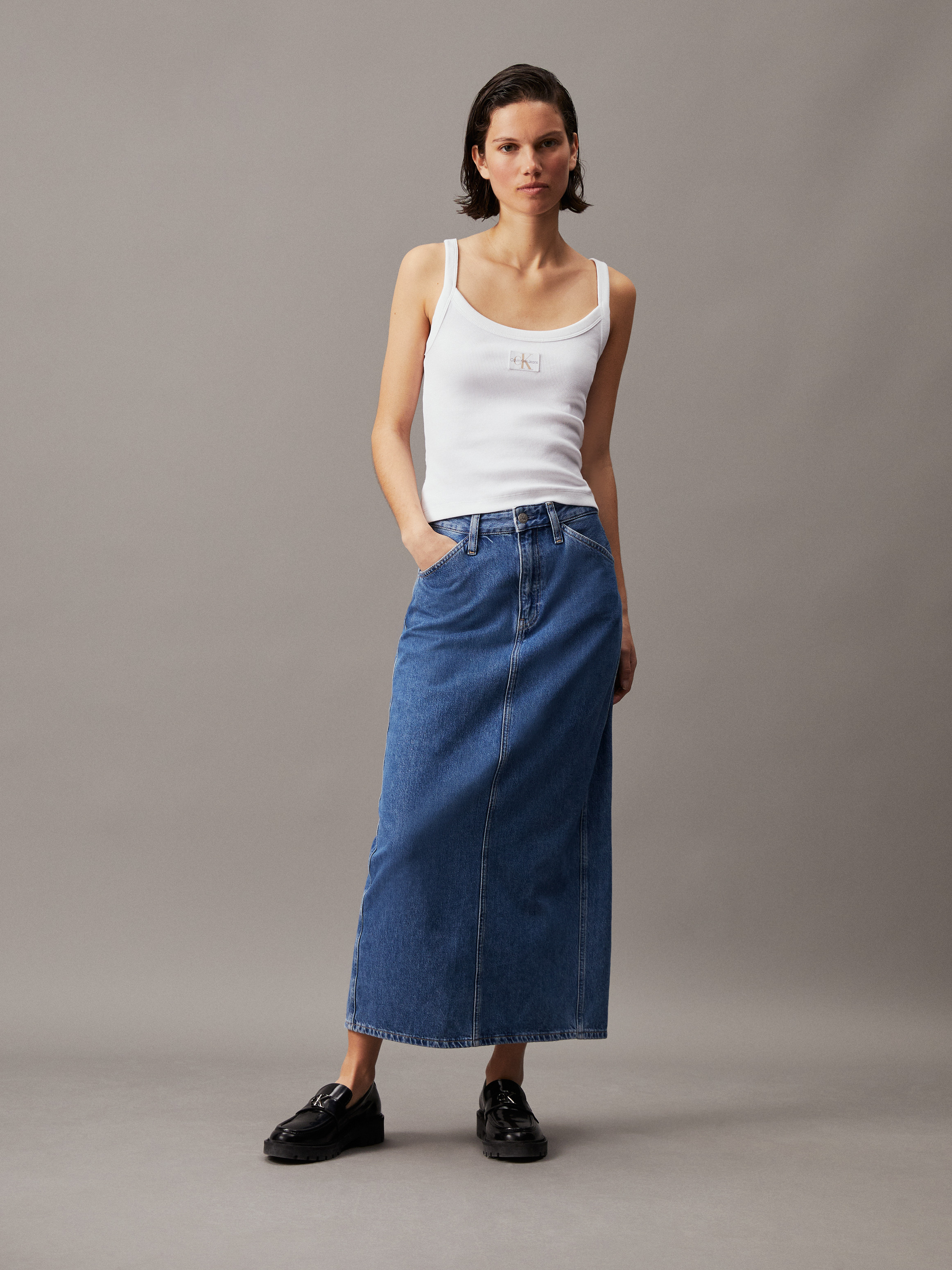 [カルバンクライン] CK JEAN Women's Maxi Denim Skirt ☆☆ Denim Maxi Skirt Calvin Klein® | J20J2240541AA