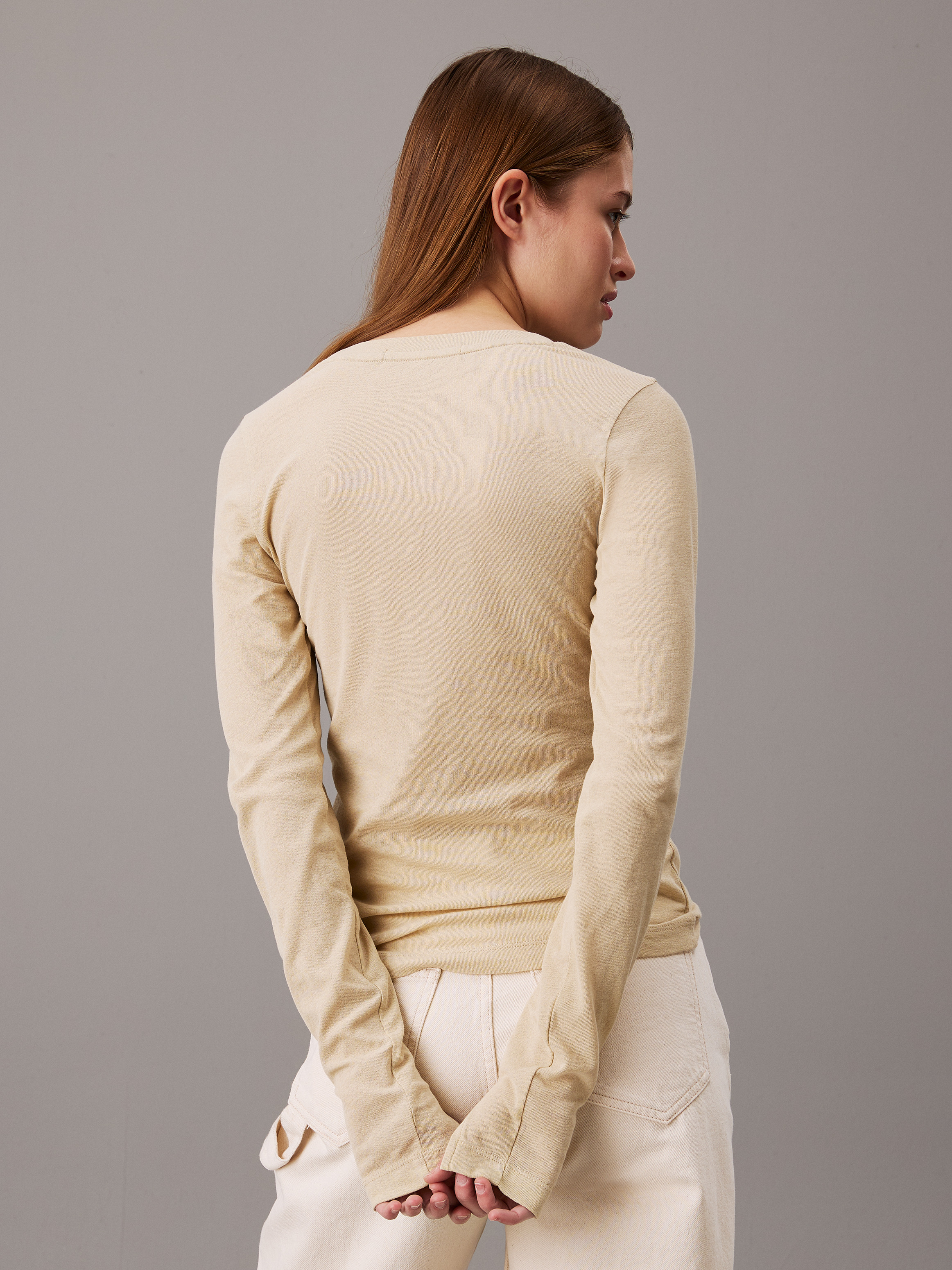 Sheer Knit Long Sleeve Top | Calvin Klein