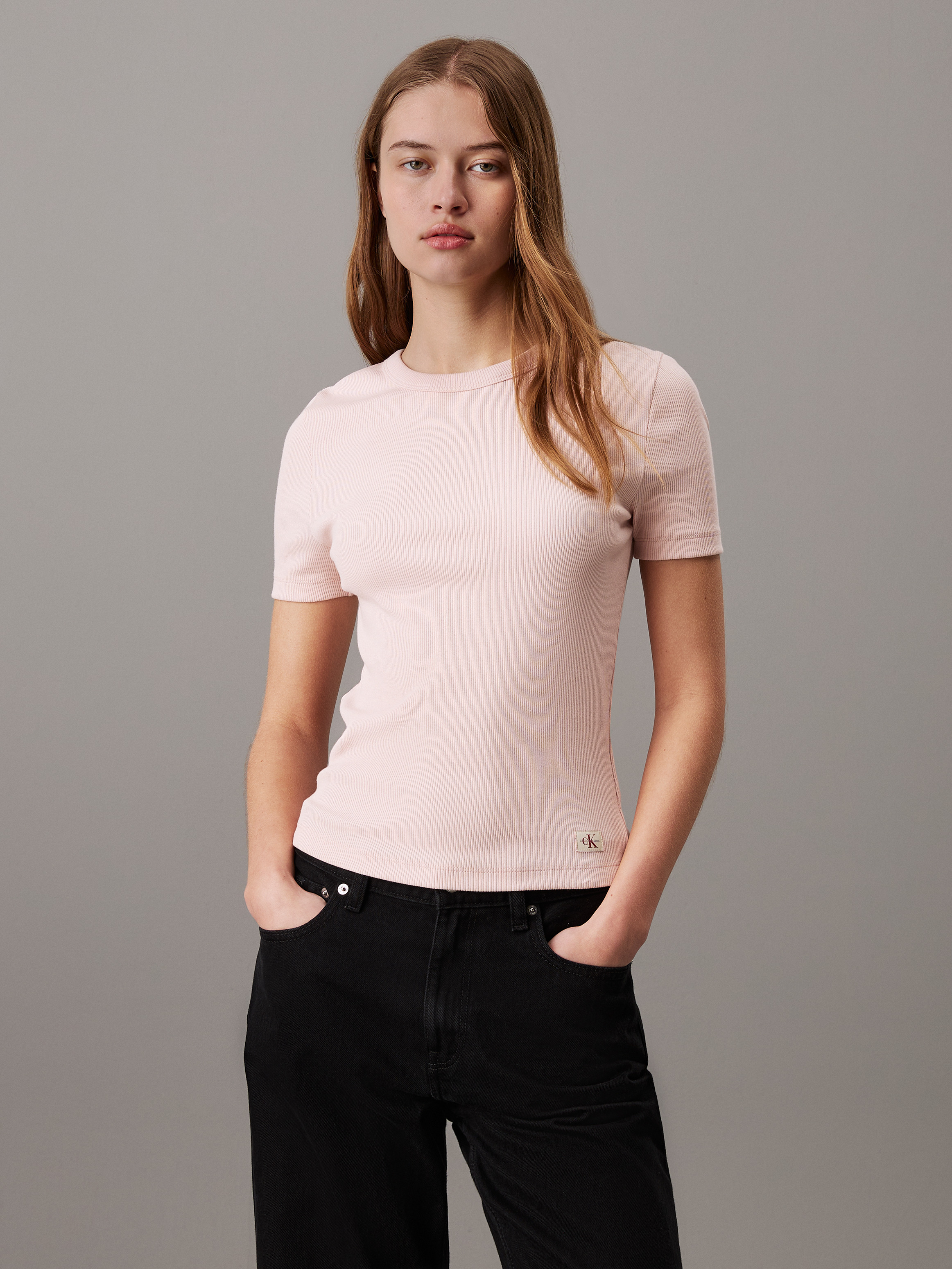 Slim Ribbed Cotton T-Shirt | Calvin Klein