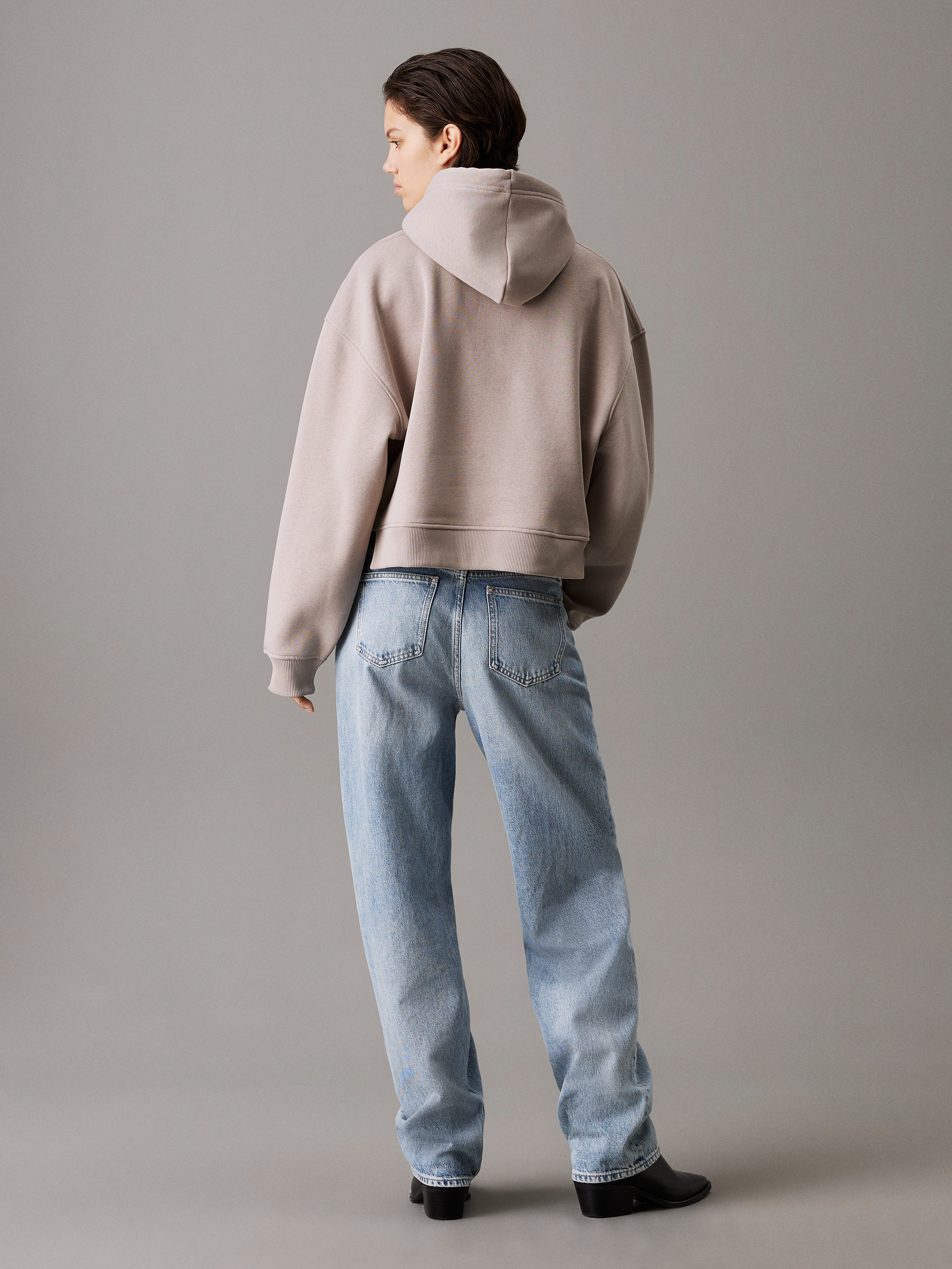  ★Unisex★ Relaxed Fit Monogram Logo Hoodie Calvin Klein Men's Relaxed Fit Monogram Logo Fleece Hoodie