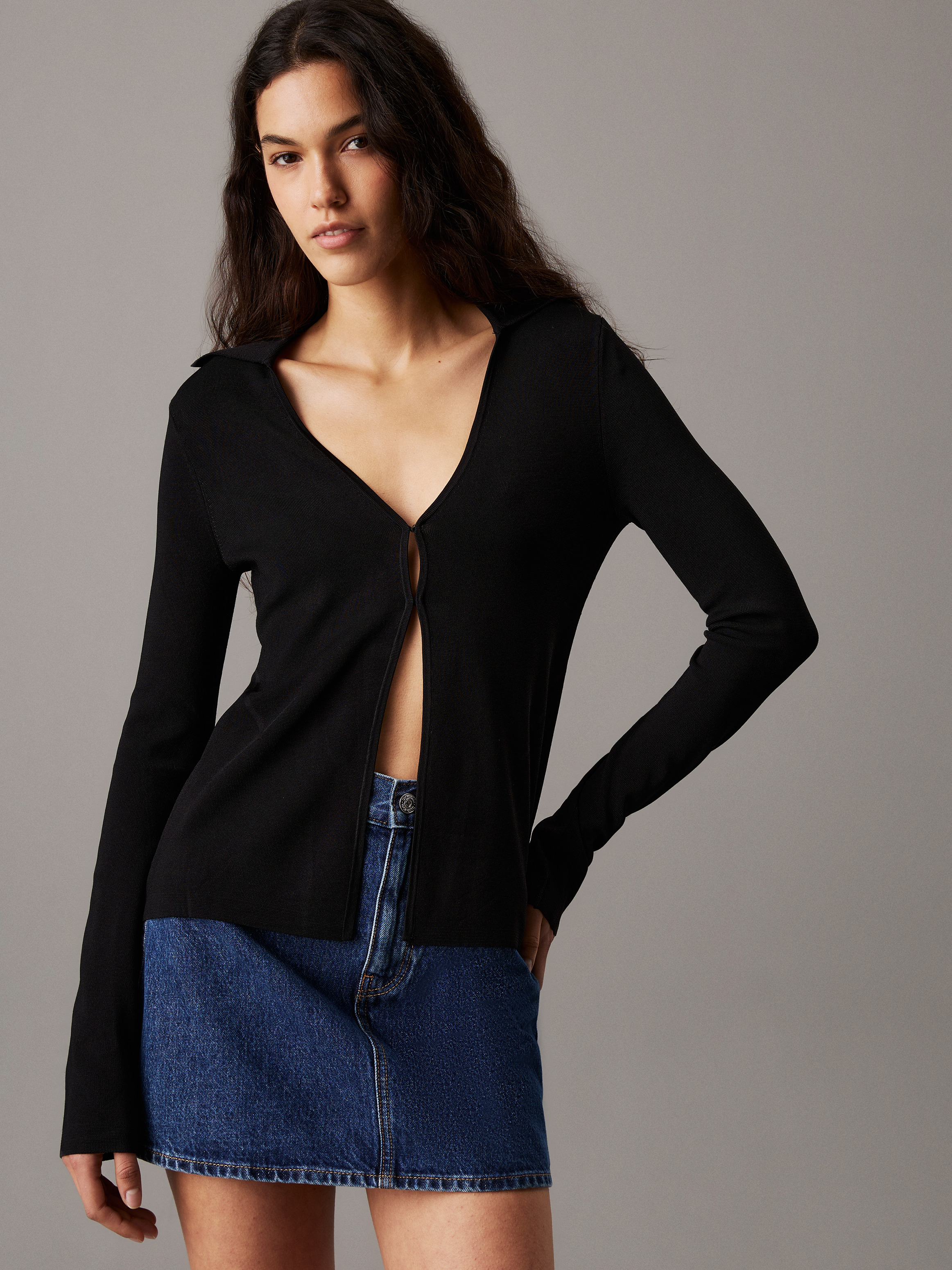 Slim Stretch Knit Cardigan