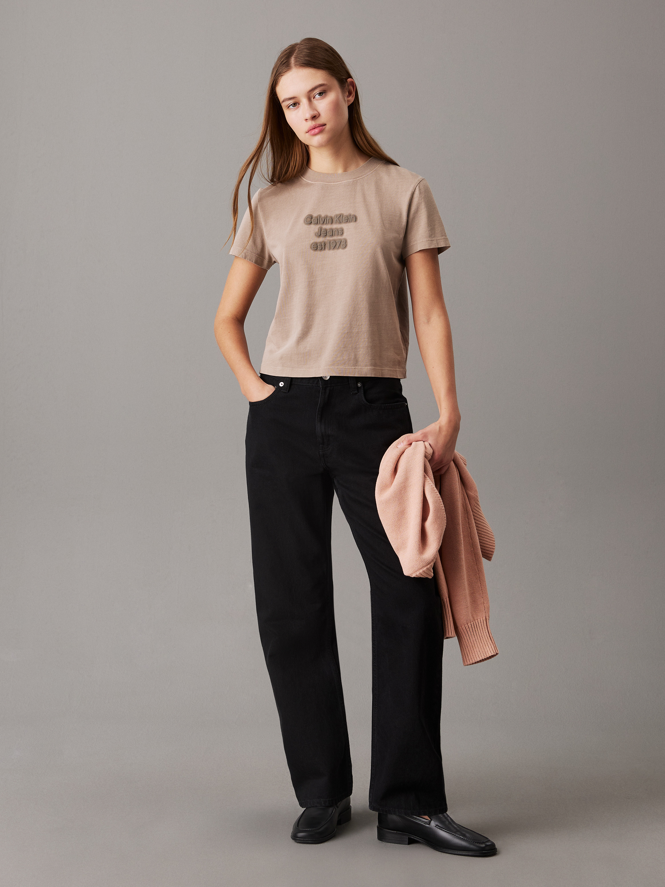 Slim Washed Logo Baby Tee | Calvin Klein
