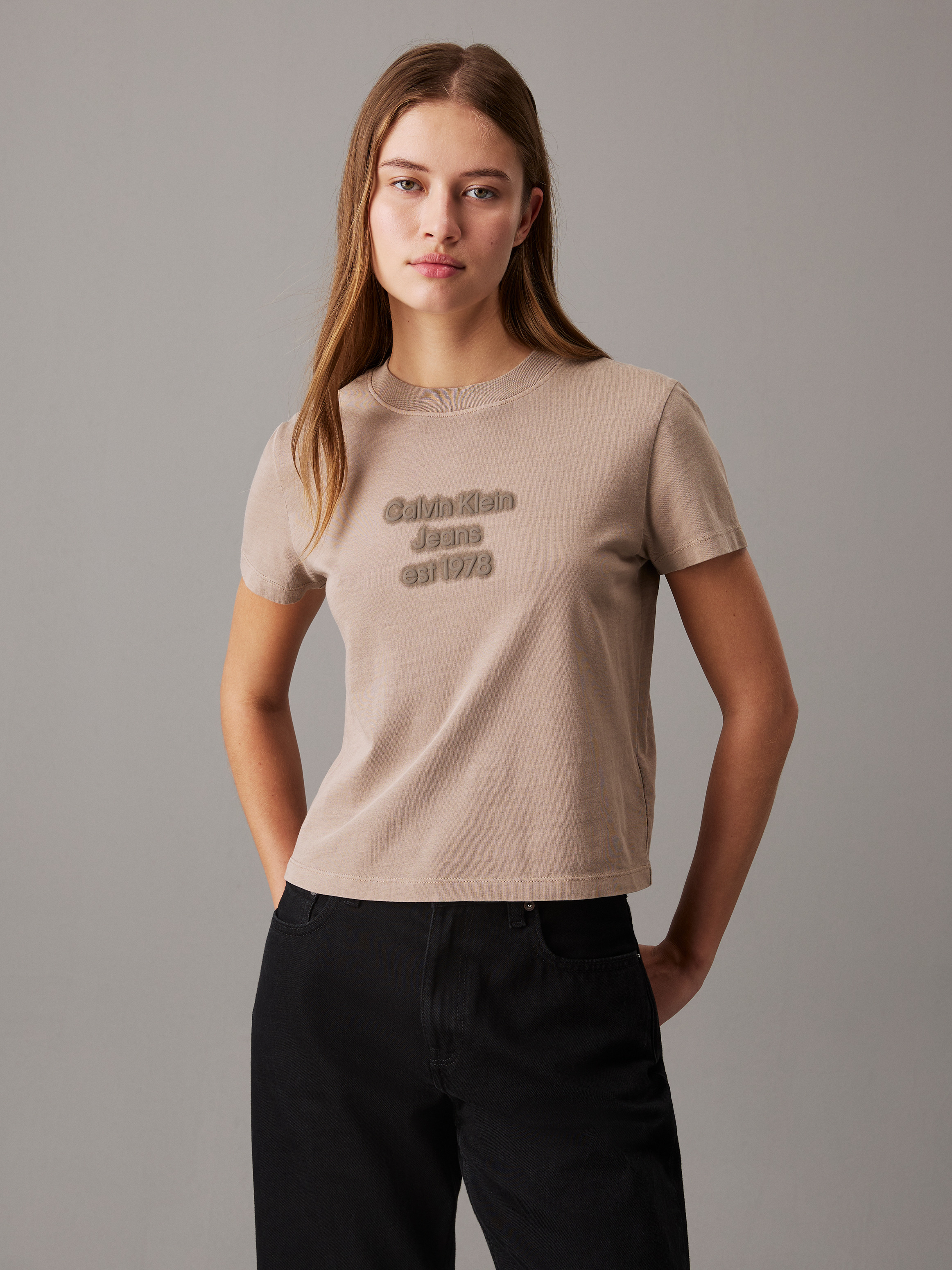 売れ筋商品|||カルバンクライン Tシャツ レディース トップス MONOGRAM BABY TEE - Basic T-shirt - apple blossom Calvin Klein Jeans MONOGRAM BABY TEE - Basic T-shirt - light