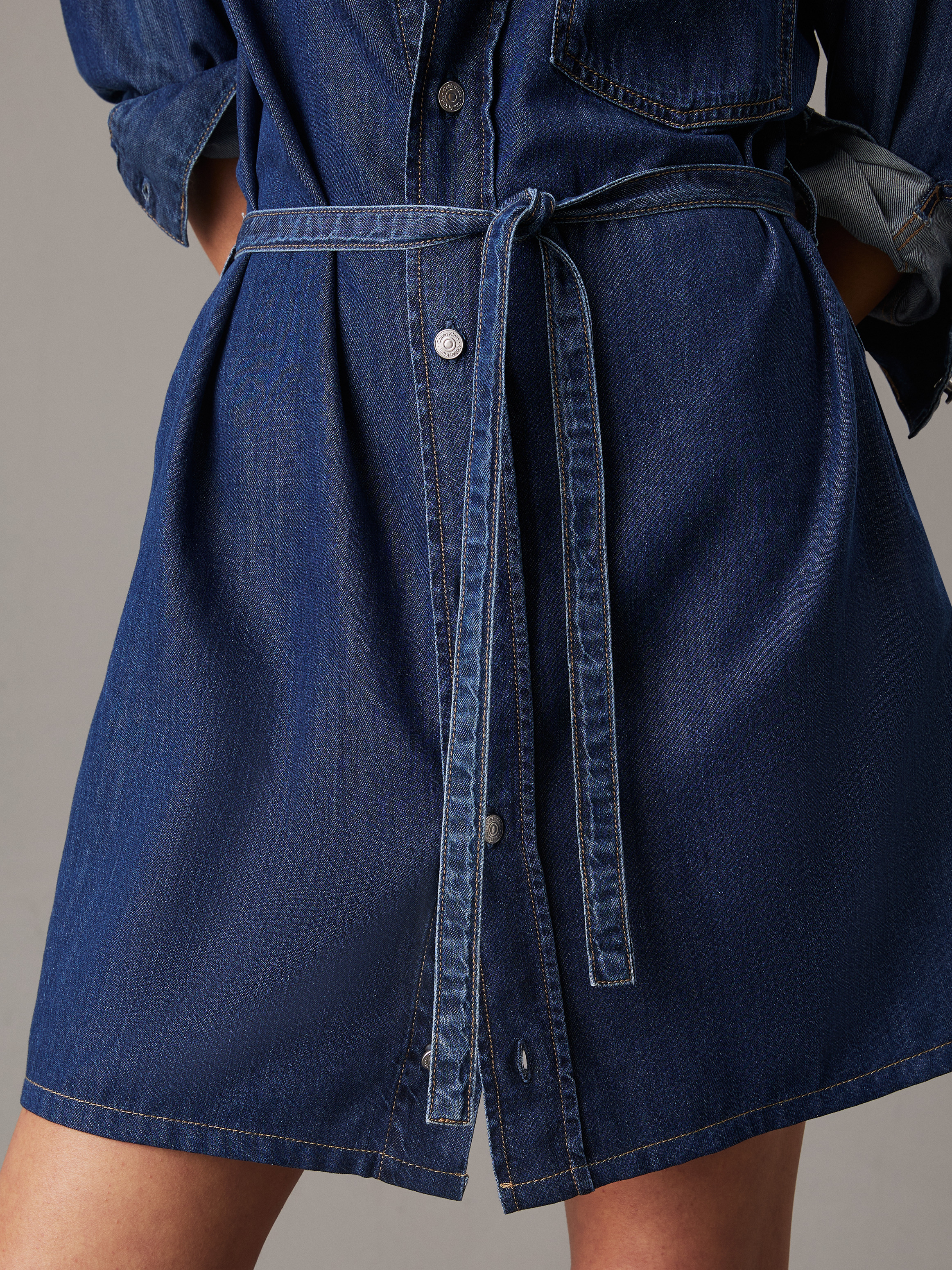 Belted Denim Shirt Dress | Calvin Klein