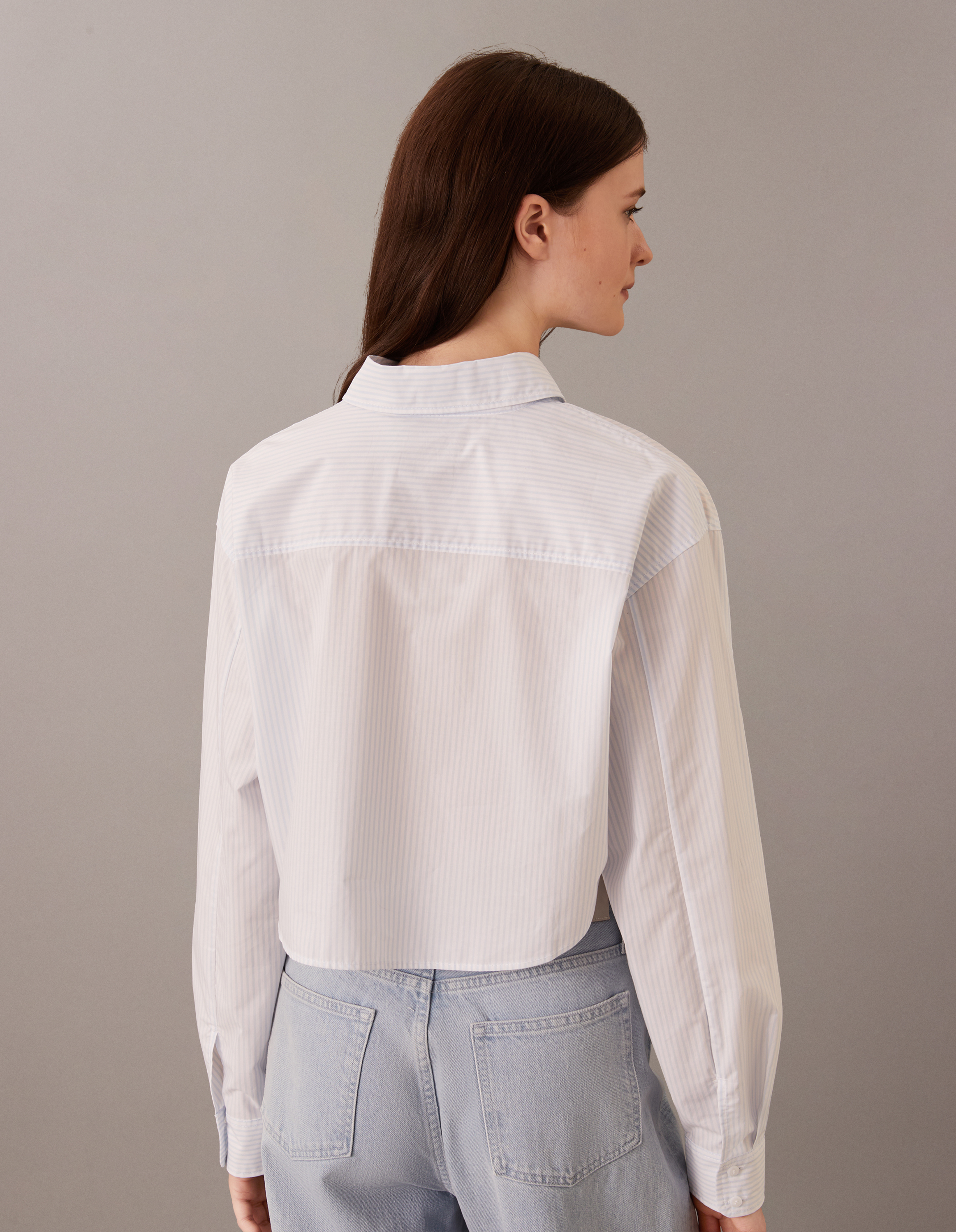 Cropped Cotton Poplin Shirt | Calvin Klein