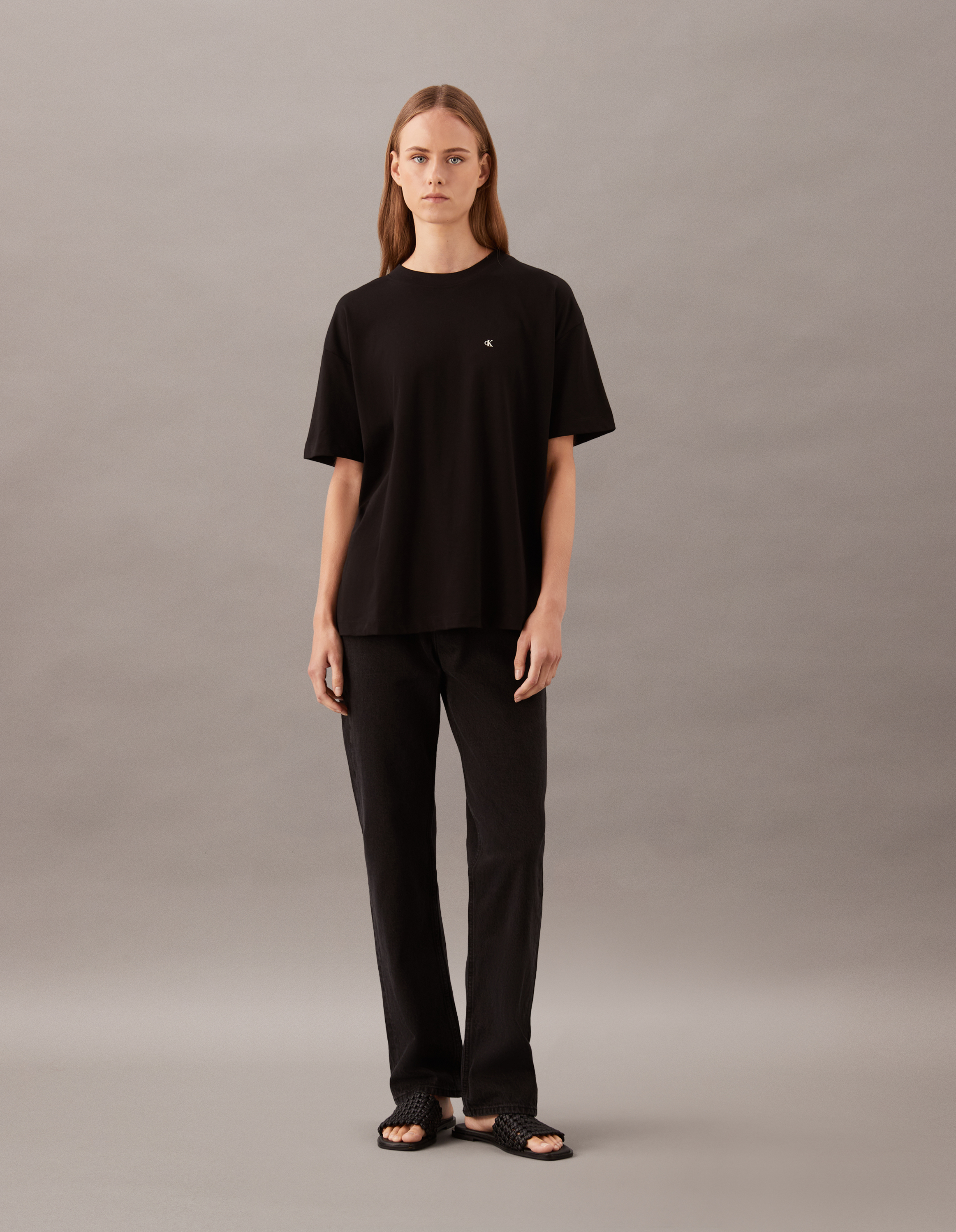 [CKJ] Relaxed Fit Jersey Logo Cooling T-shirt ★大人気★ Cooling Jersey Relaxed Logo Tee | natural | Calvin Klein
