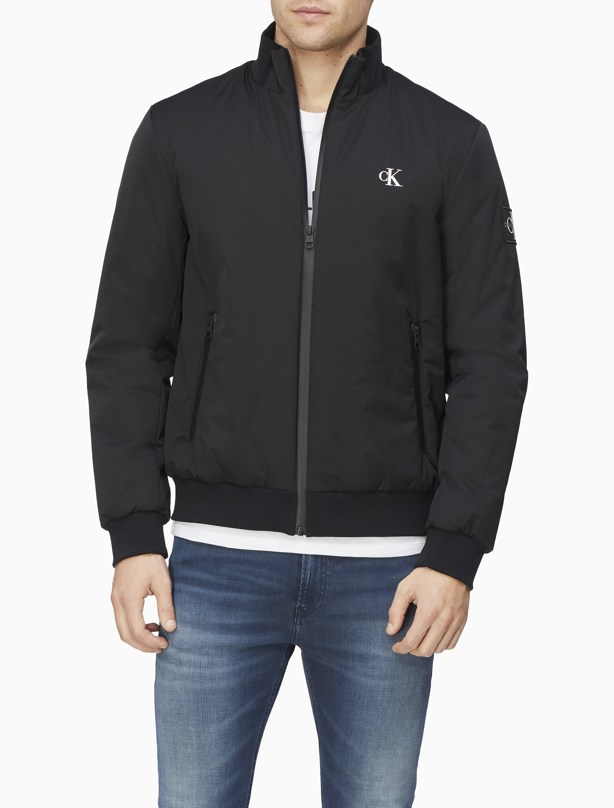 Calvin klein zip hot sale front jacket