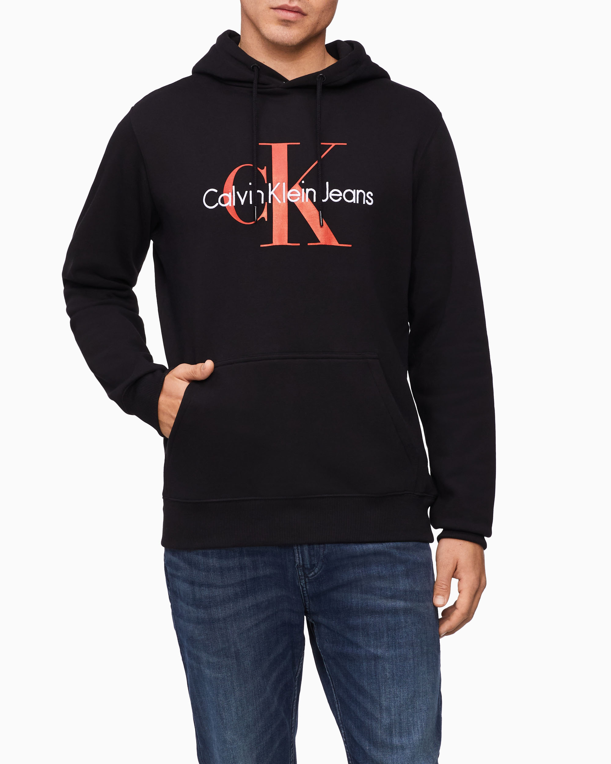 Calvin klein cheap monogram logo hoodie