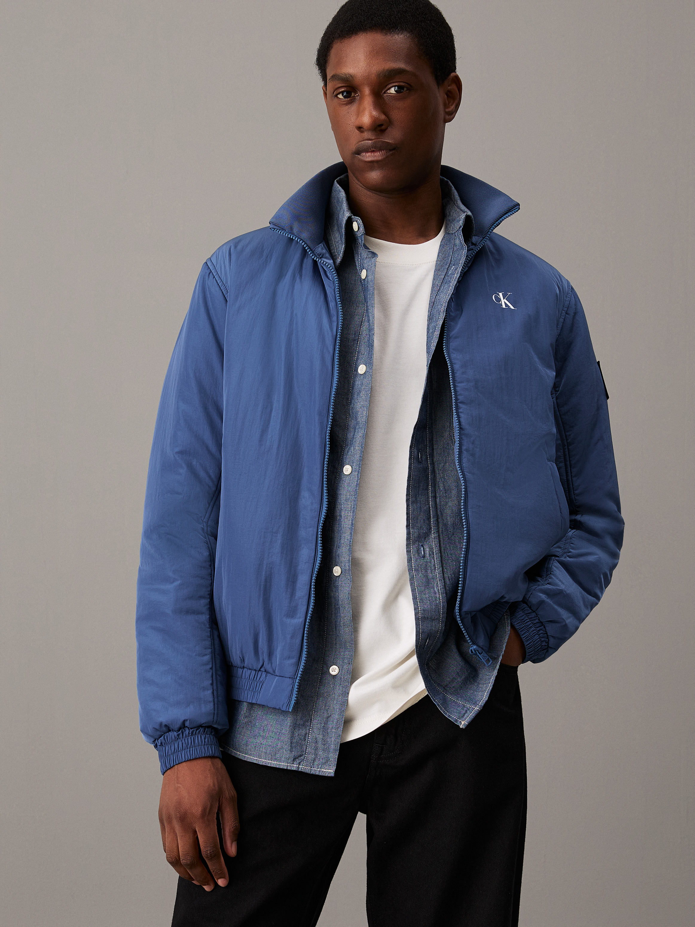 トップス \"calvin kiein\"zip up knit jacket Zip Up Shirt Jacket Calvin Klein® | K10K107136BEH