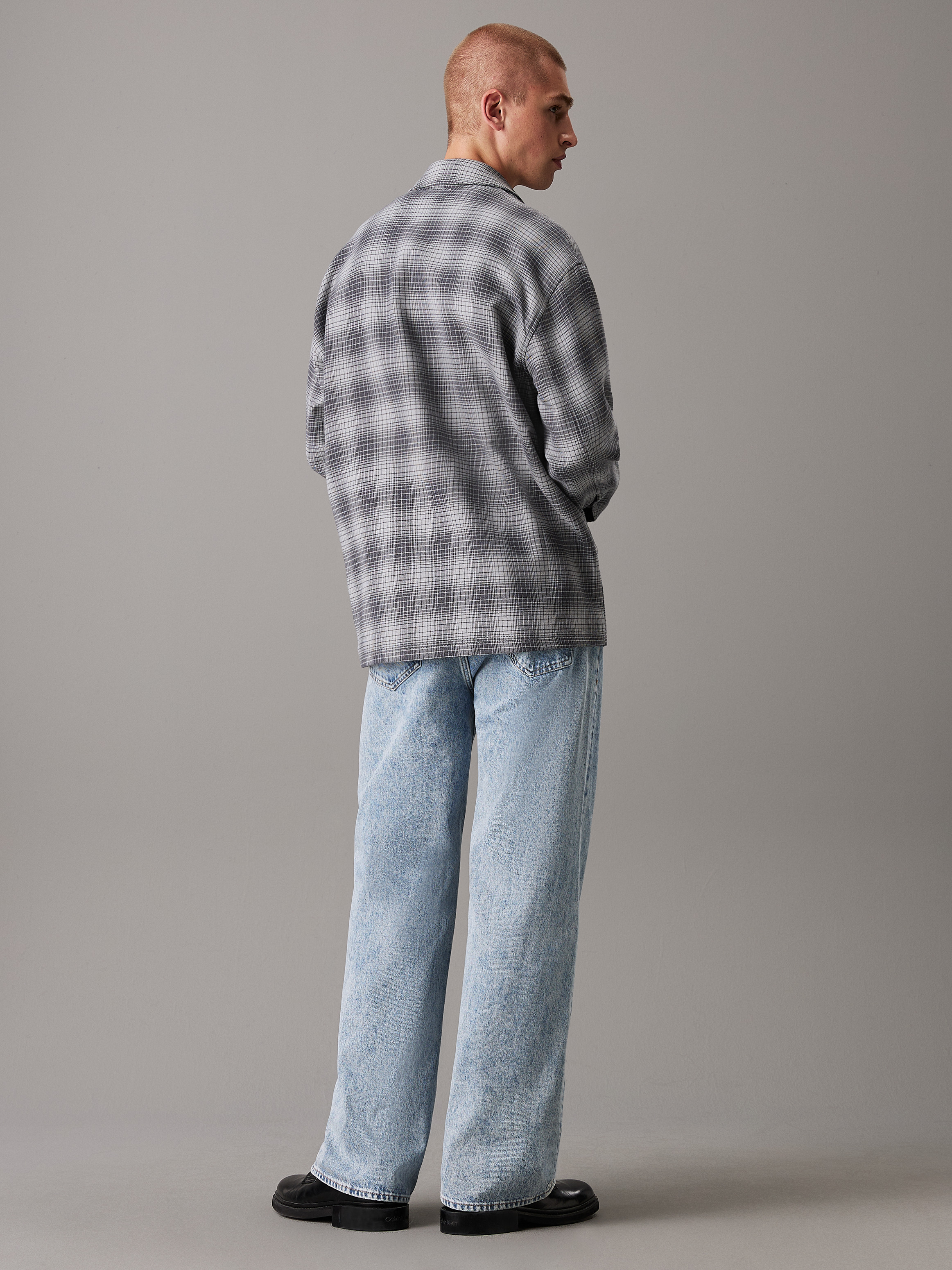 韓国アイドル【 】W 90s Loose Fit Light Blue Denim Y2K GX Gwen Stefani Jeans 90s Eyelet Waist Straight Leg