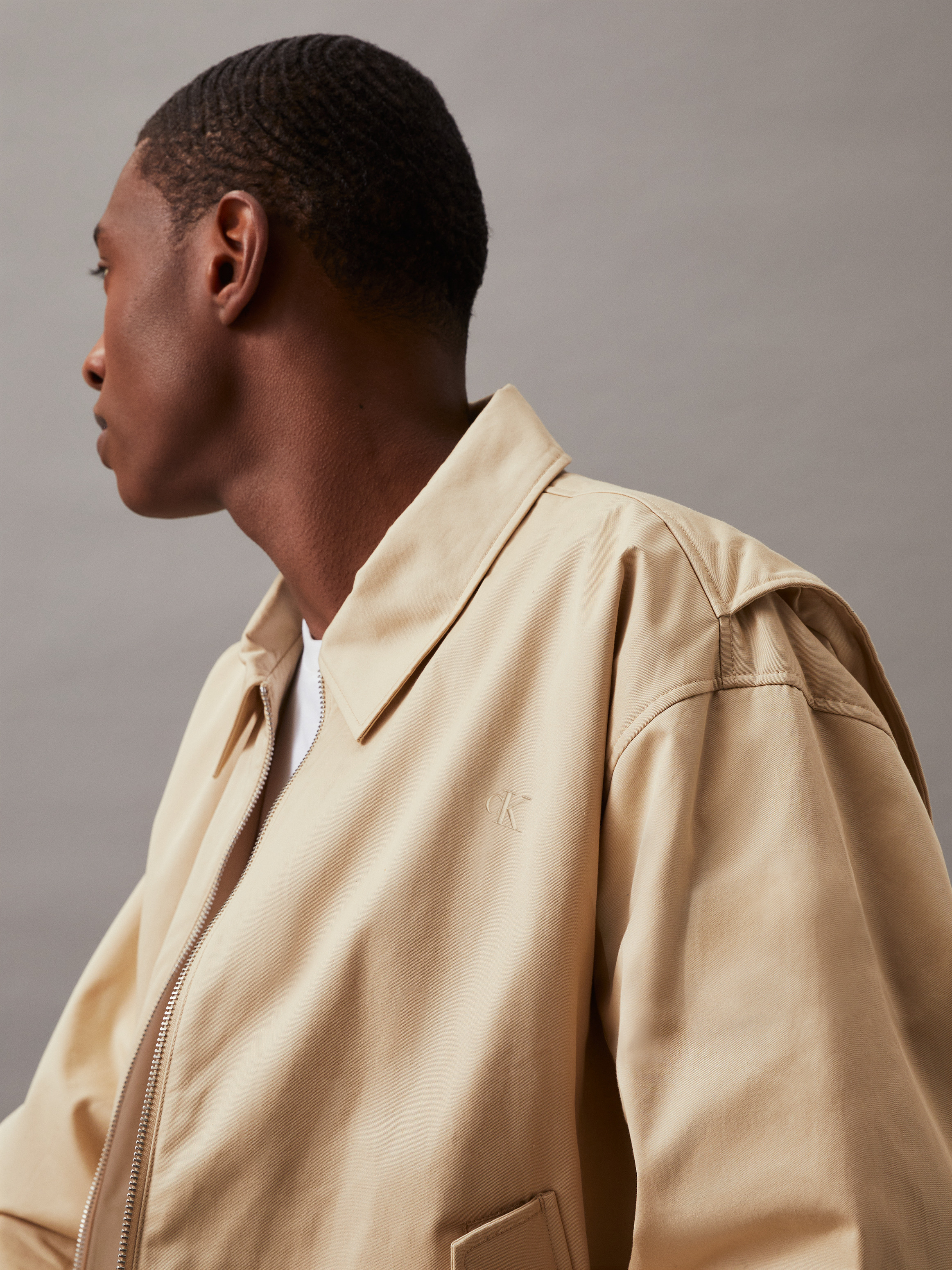 Relaxed Cotton Twill Bomber Jacket | Calvin Klein
