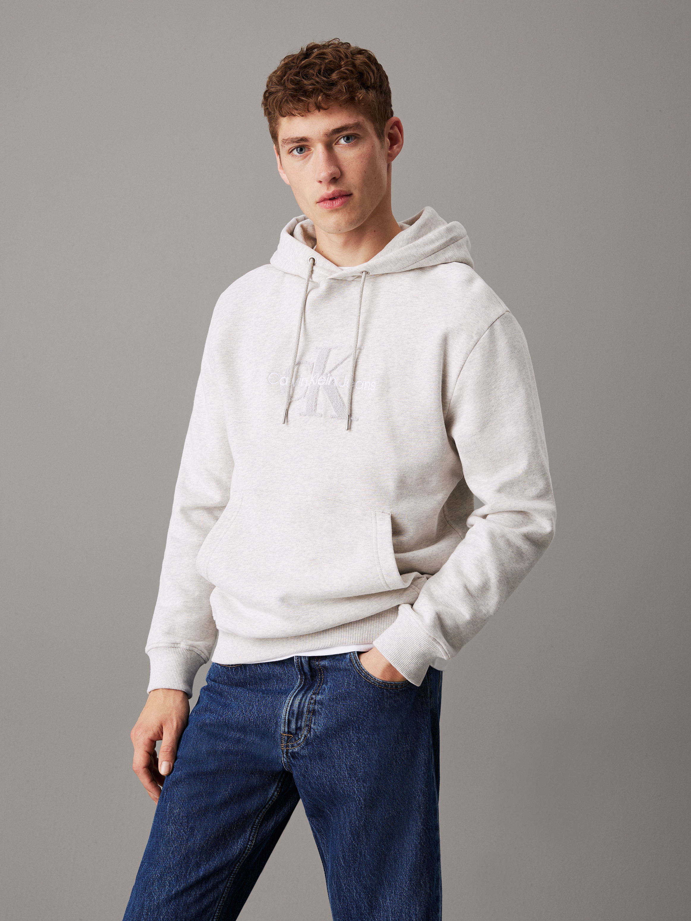 【  JEANS】RELAX FIT MONOGRAM LOGO HOODIE Calvin Klein Jeans Monogram Logo Hoodie | SportsDirect.com USA
