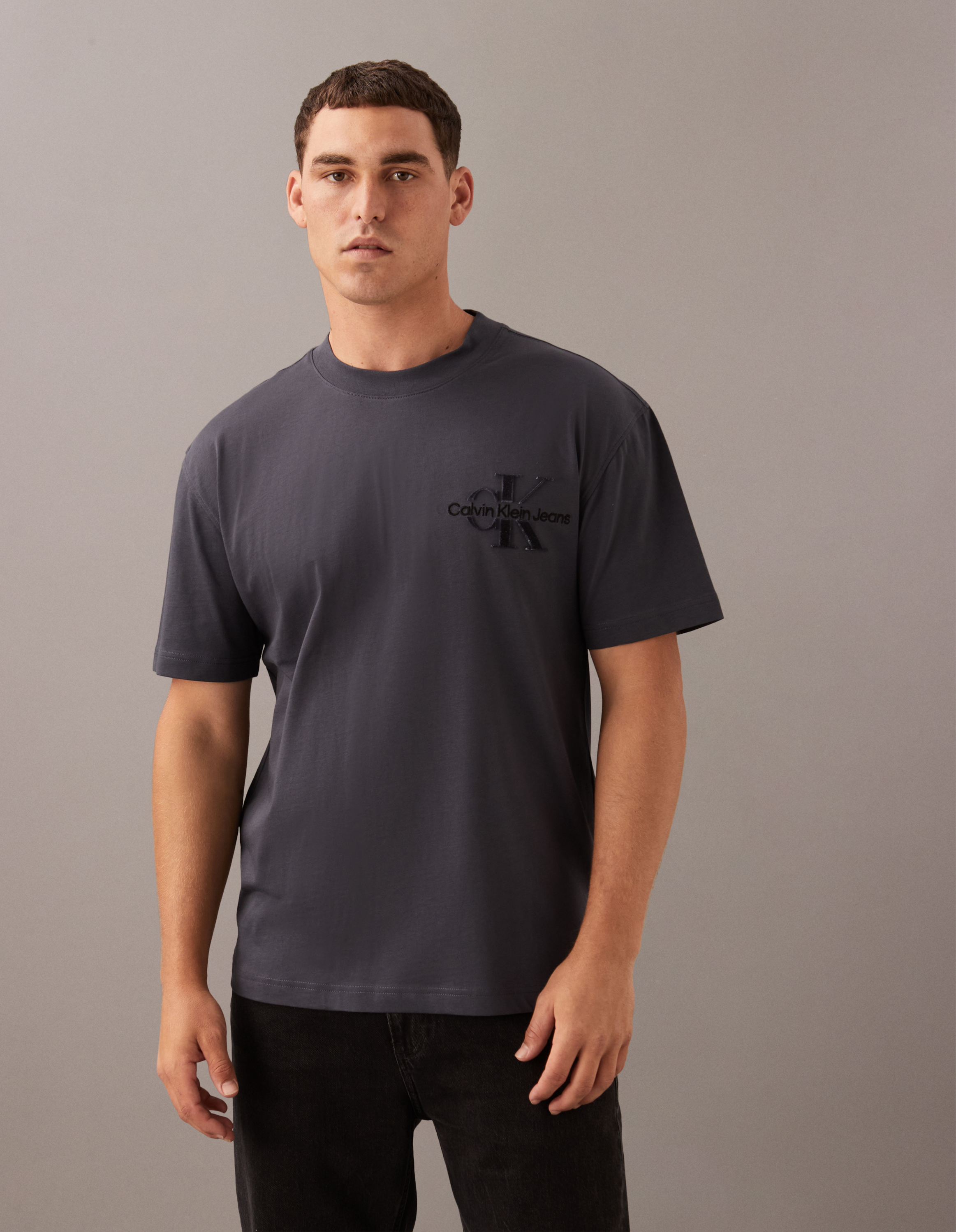 新品タグ付【Calvin Klein jeans】 ハイネックスウェット 黒 M