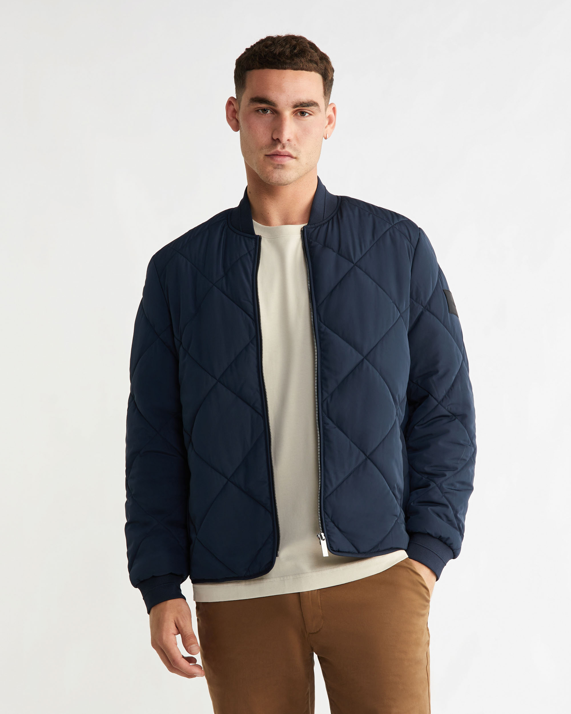 Calvin klein men's hot sale quilted patch bomber jacket