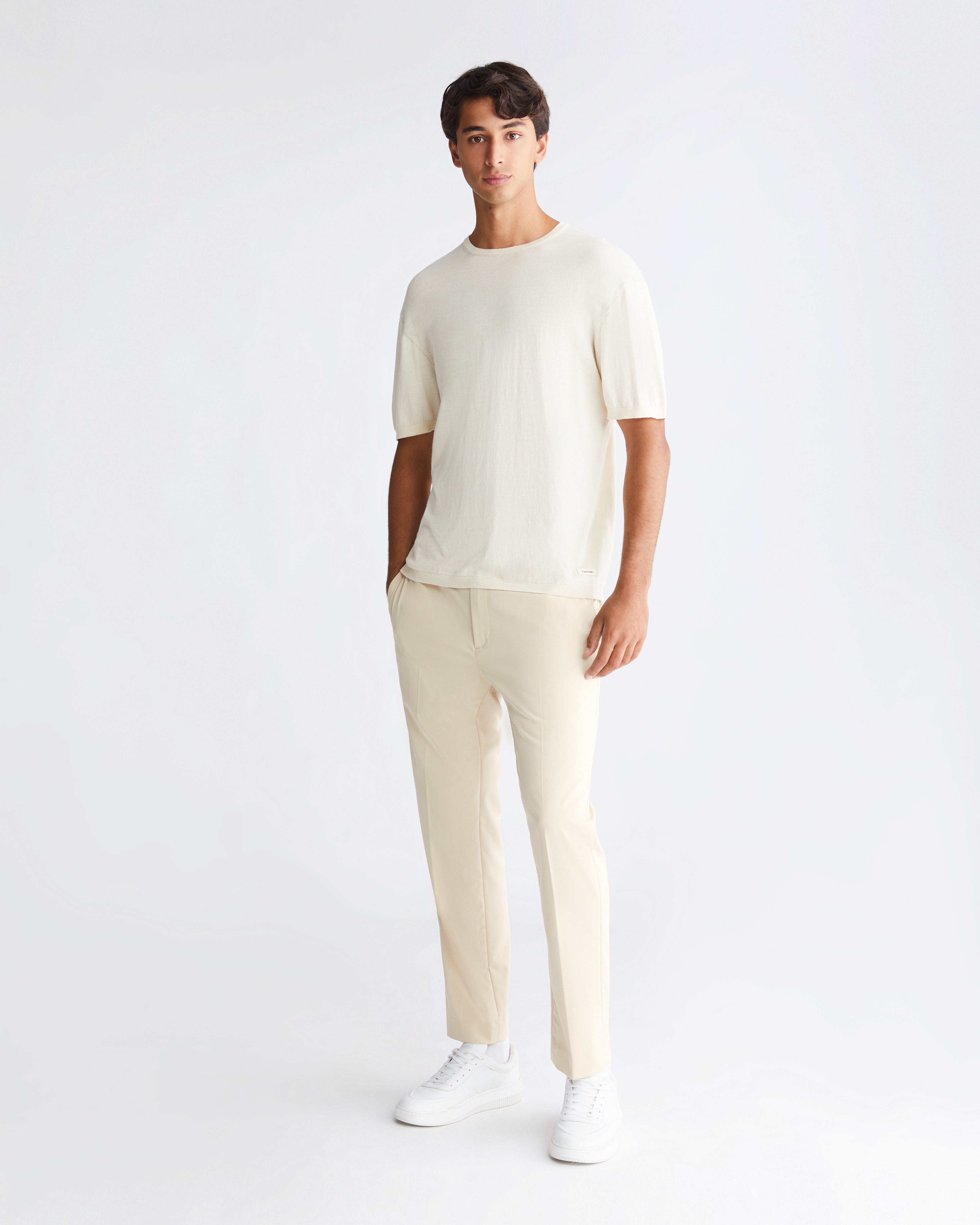 White twill joggers sales