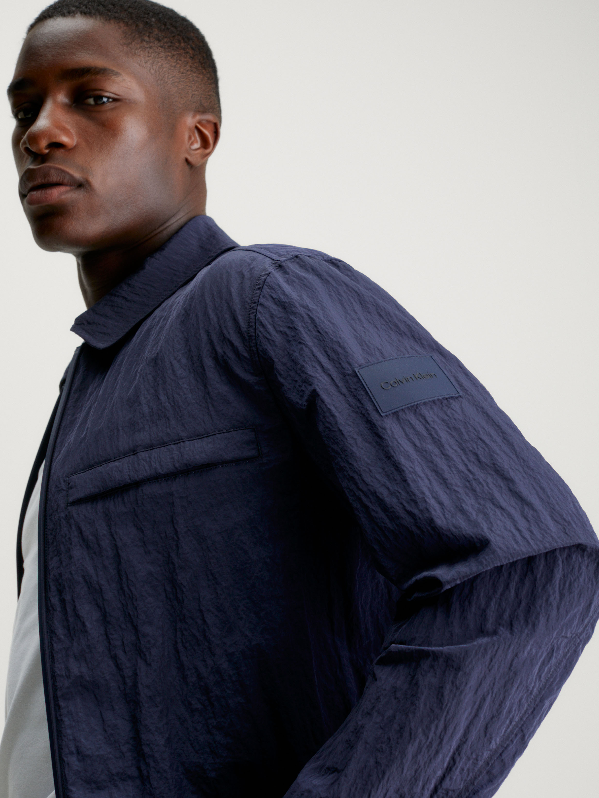 Crinkle Nylon Shirt Jacket | Calvin Klein