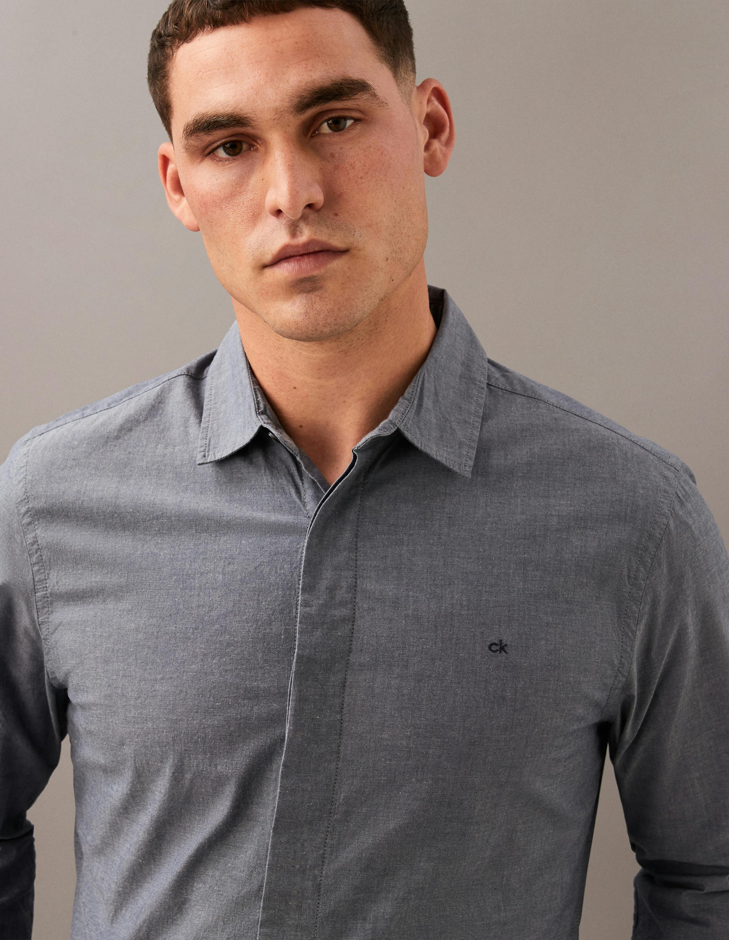 Chambray Button-Down Shirt Calvin Klein - Main Image