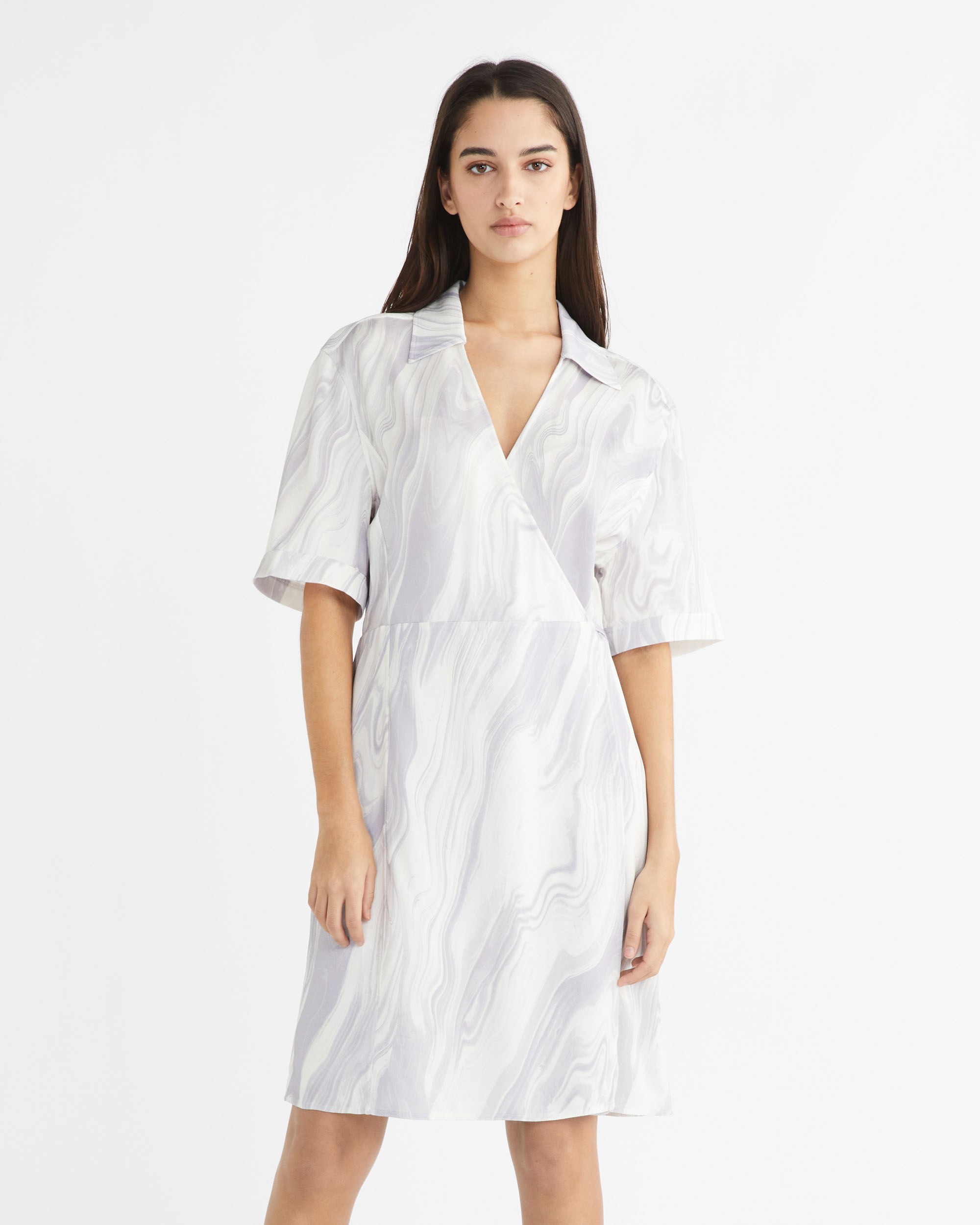 Shine Viscose Wrap Dress Calvin Klein