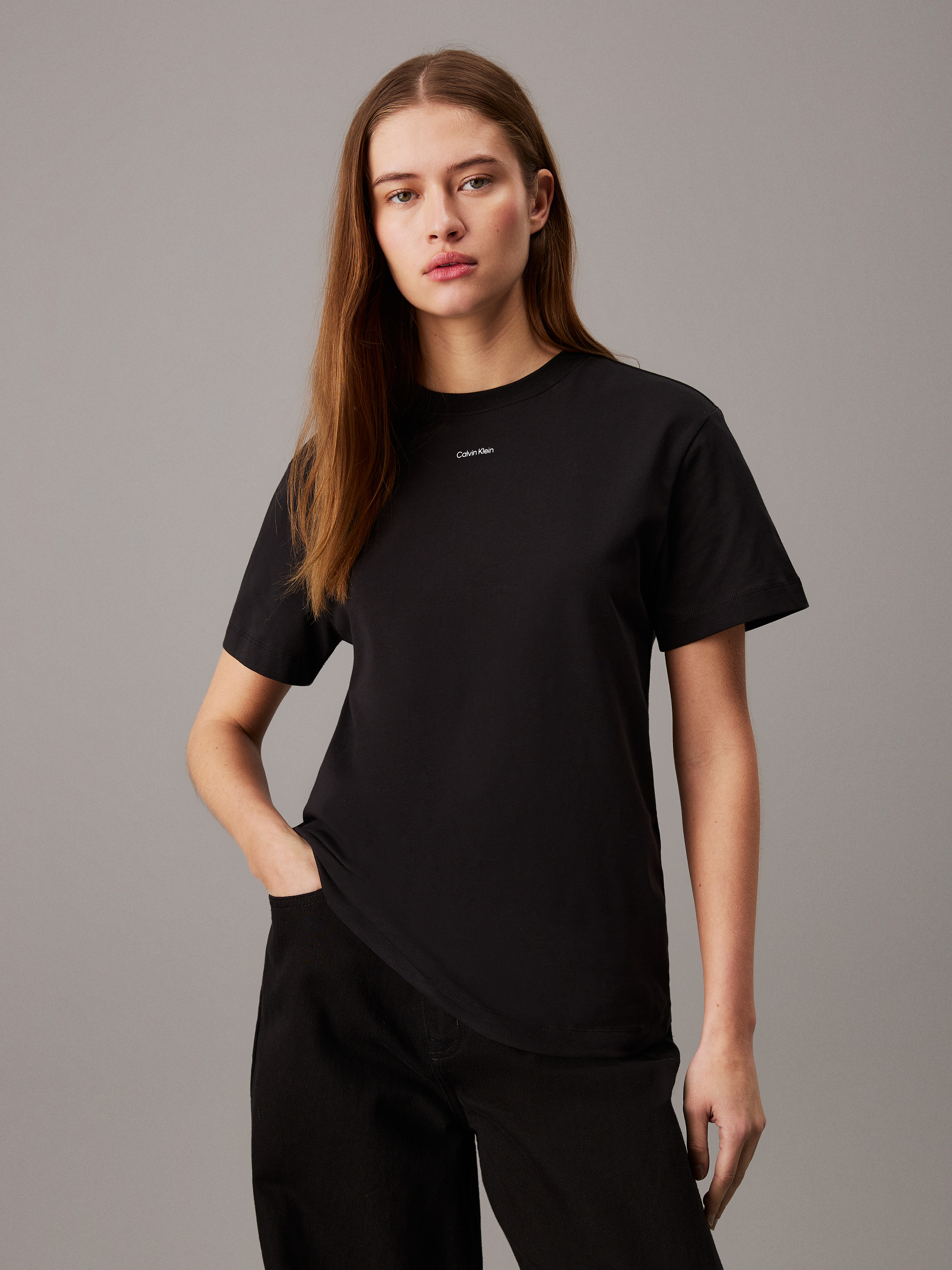 Slim Ribbed Cotton T-Shirt | Calvin Klein
