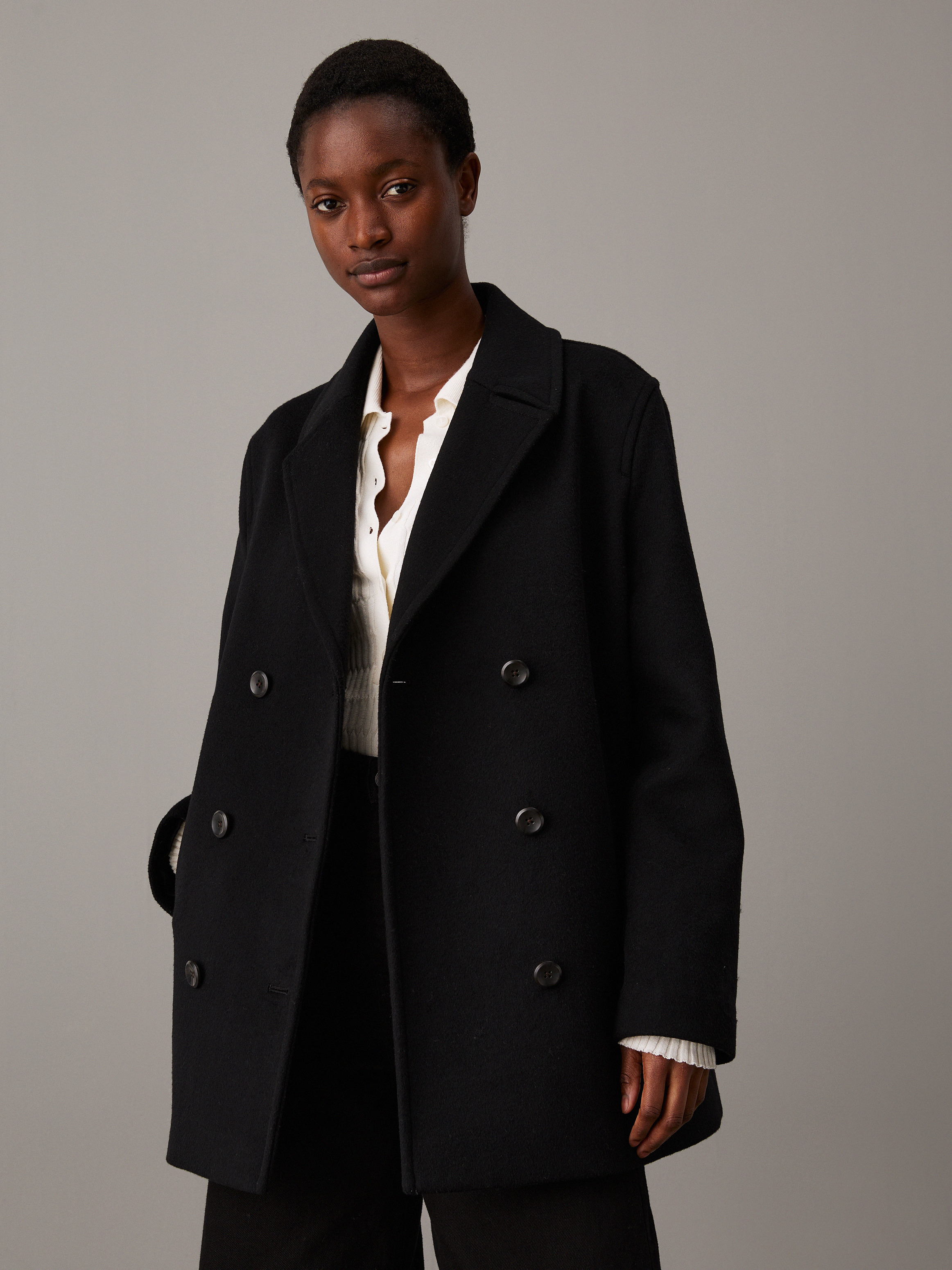 Relaxed Wool Peacoat
