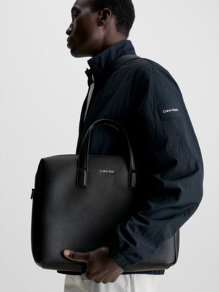 Faux Leather Laptop Bag Calvin Klein