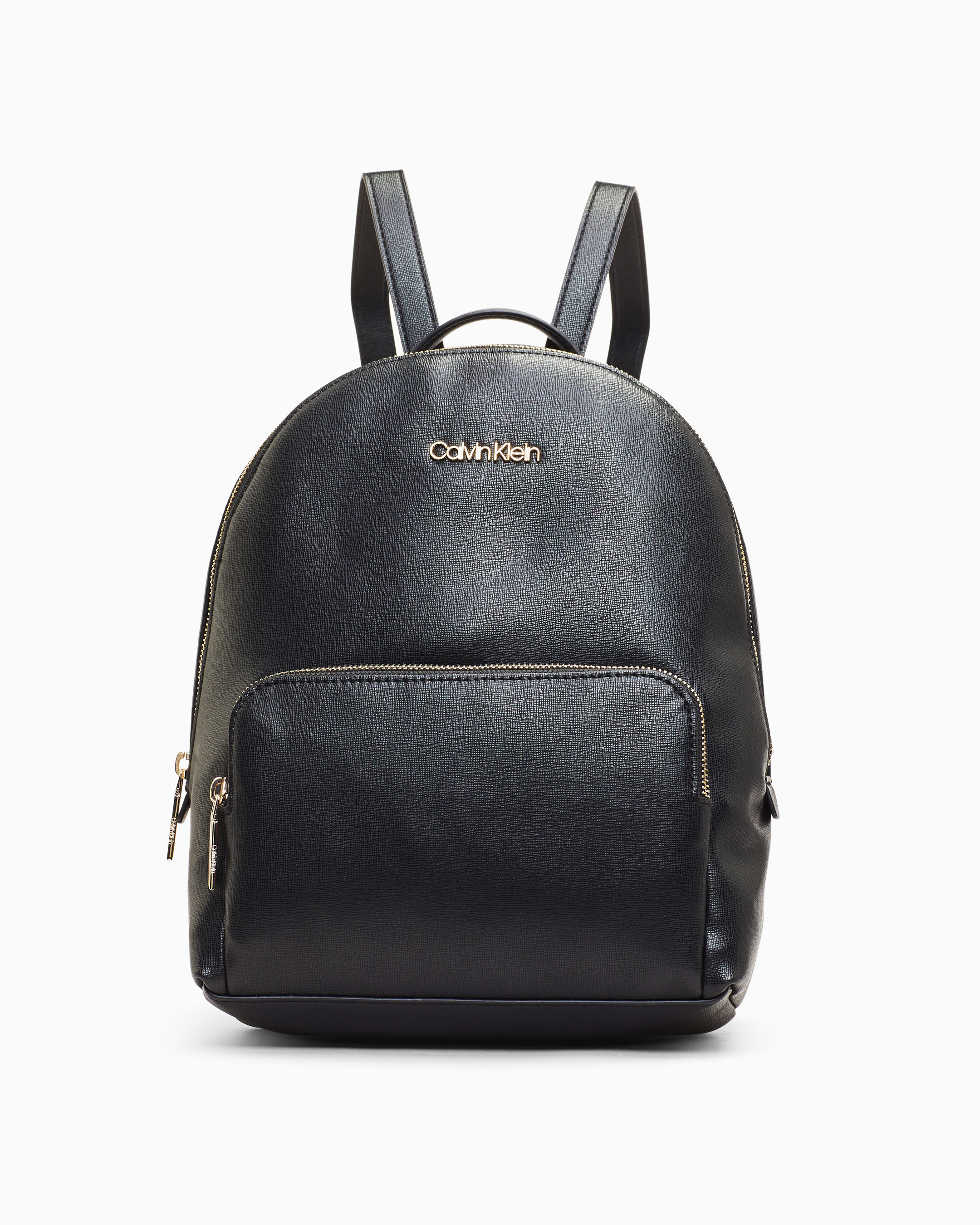 black leather calvin klein backpack