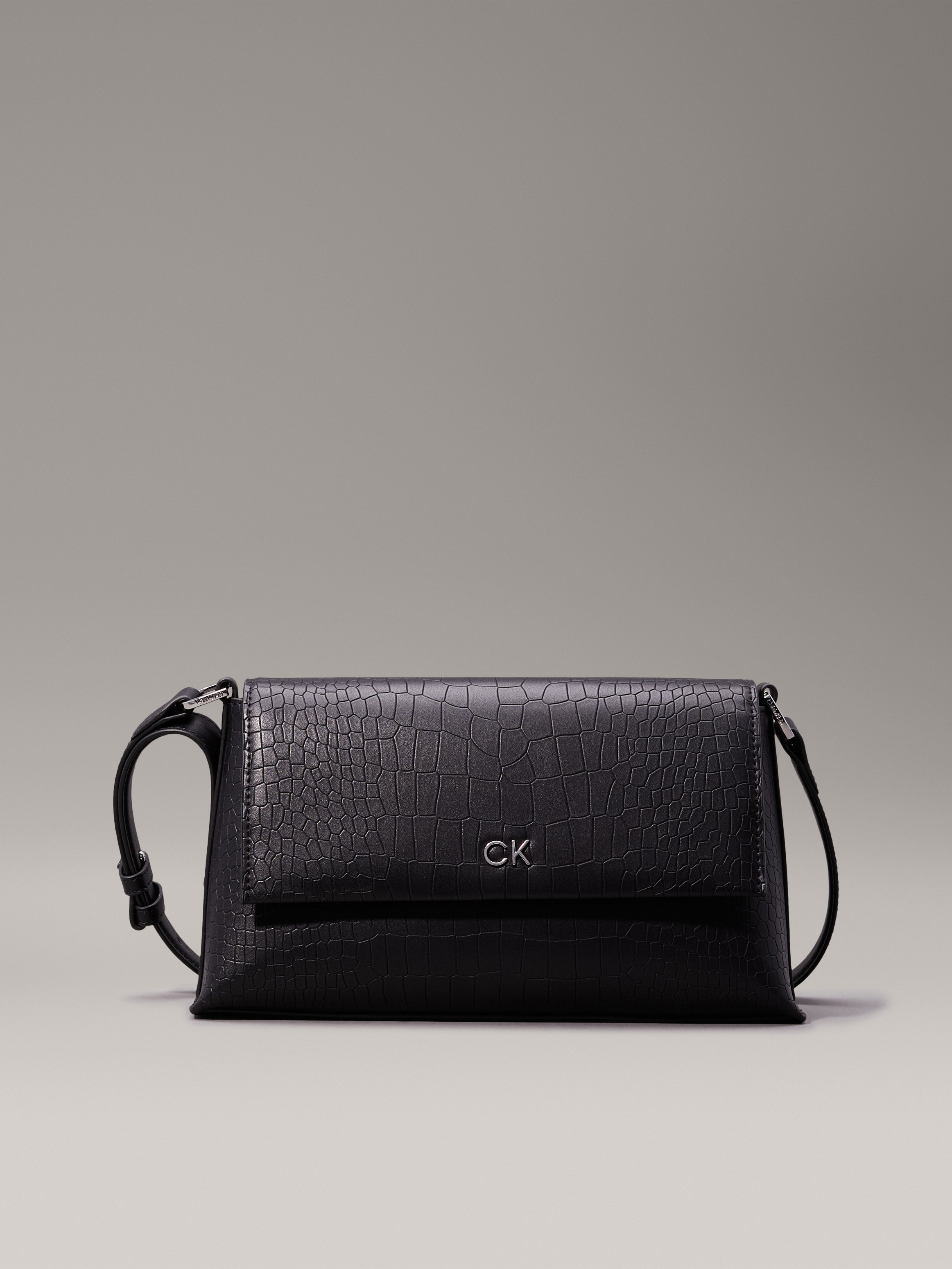 バッグ Shining Crocodile Shoulder Bag Black Crocodile Shoulder Bag | Calvin Klein