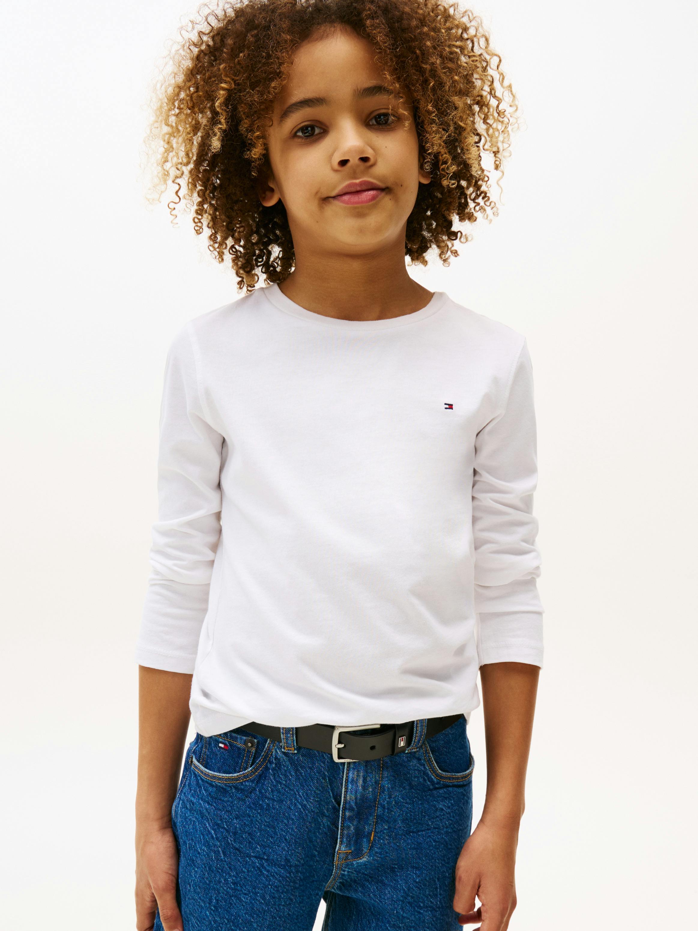 Boys 8-16 Basic Crew Knit Long Sleeve T-Shirt T-Shirts Tommy