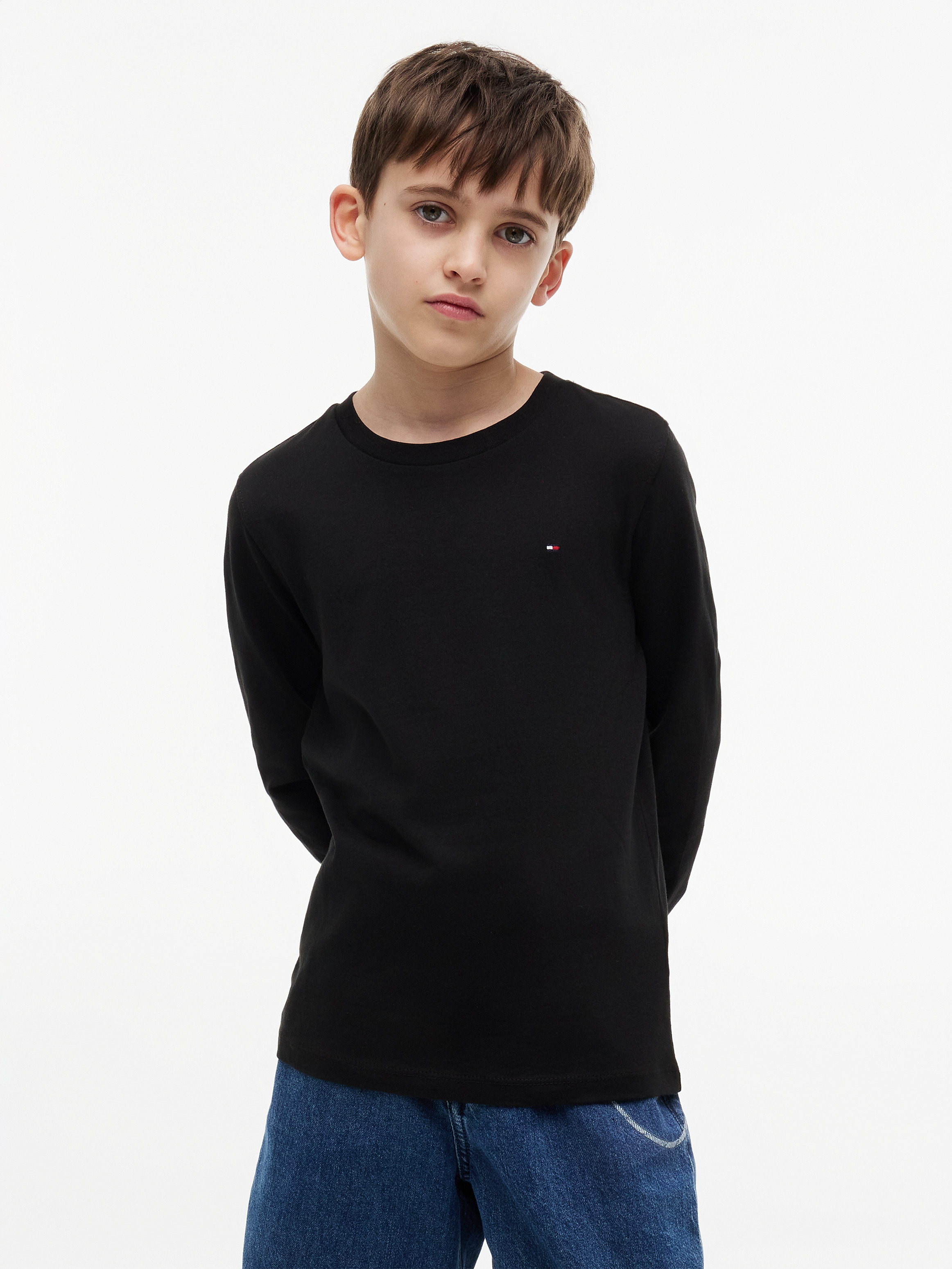 Boys 8-16 Basic Crew Knit Long Sleeve T-Shirt