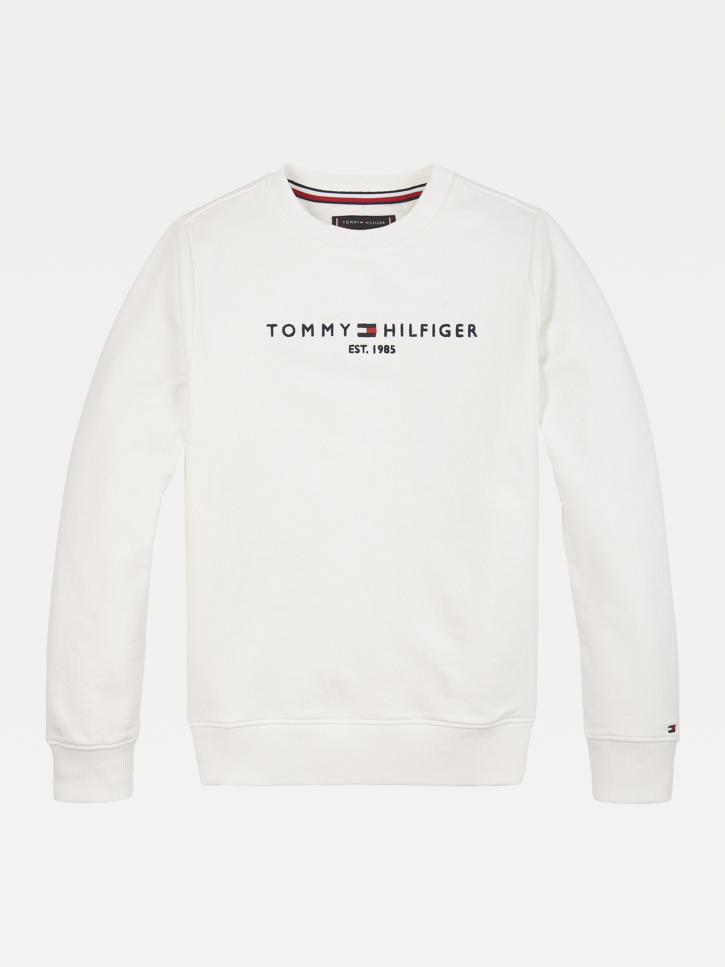 tommy hilfiger white crew neck sweatshirt