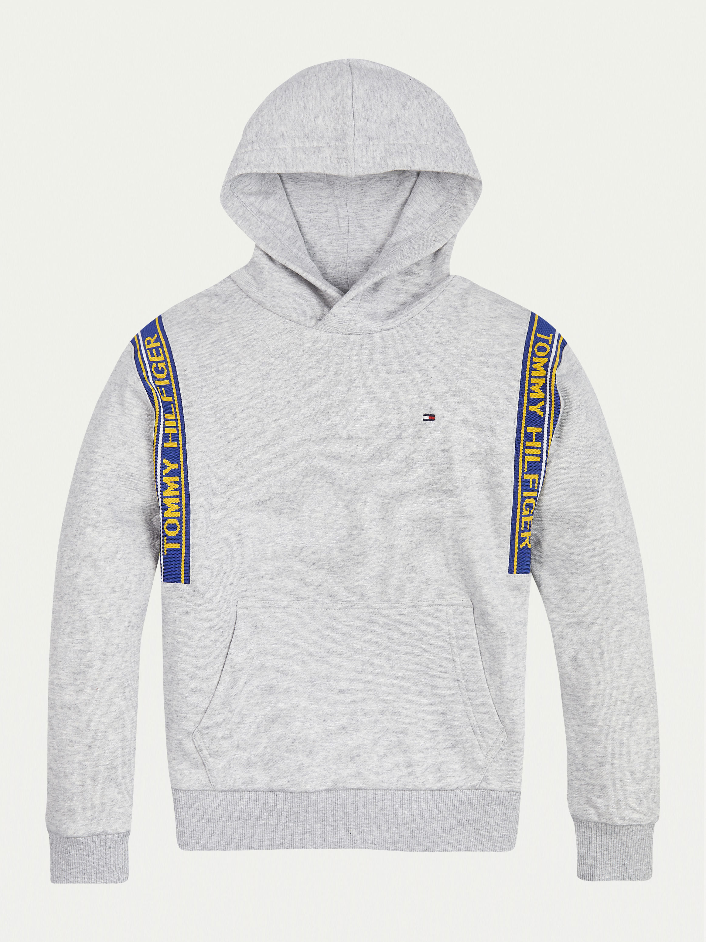 Tommy hilfiger taped deals sleeve grey hoodie