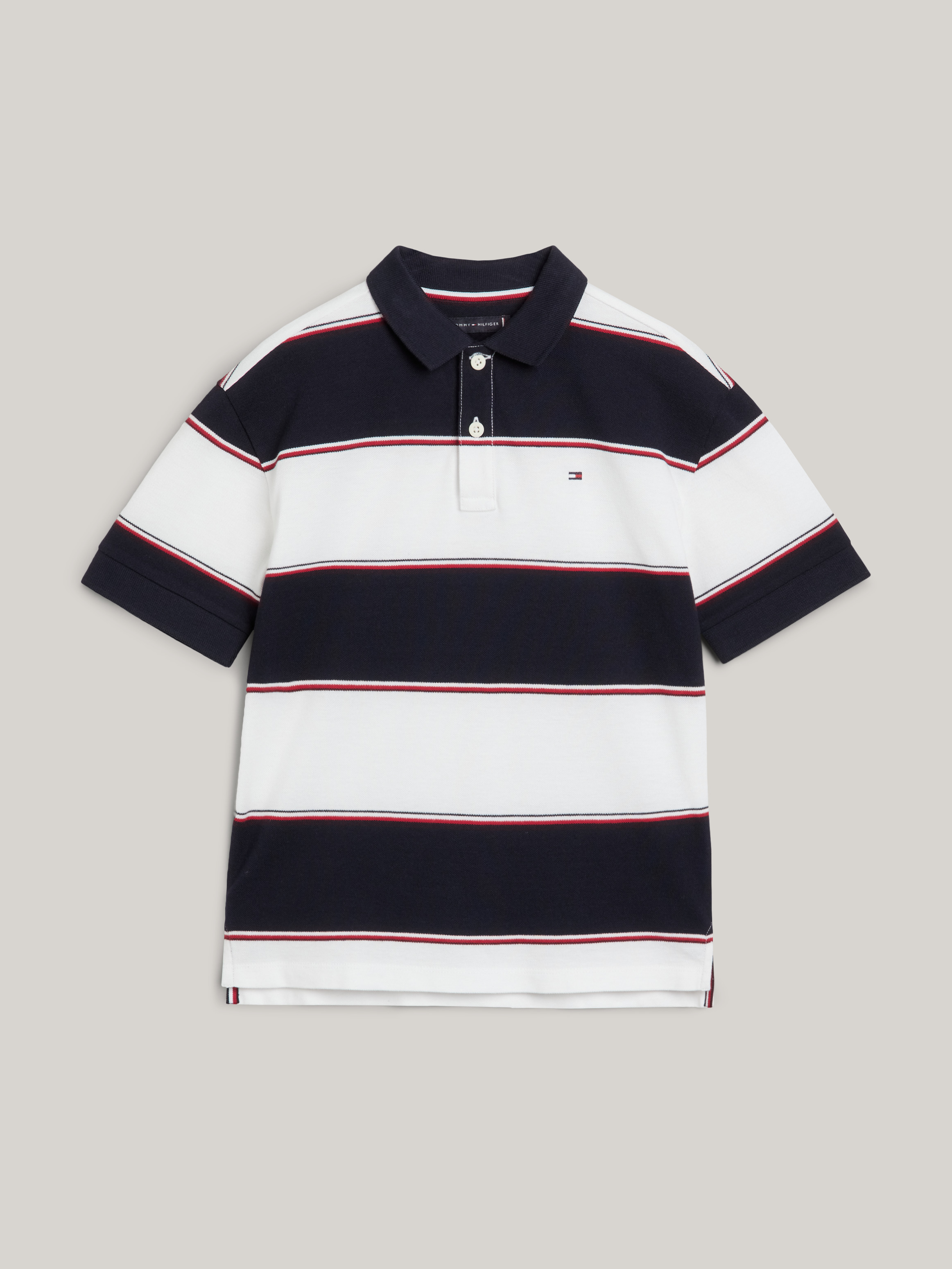 STRIPED RUGBY SHIRT - BLACK / WHITE