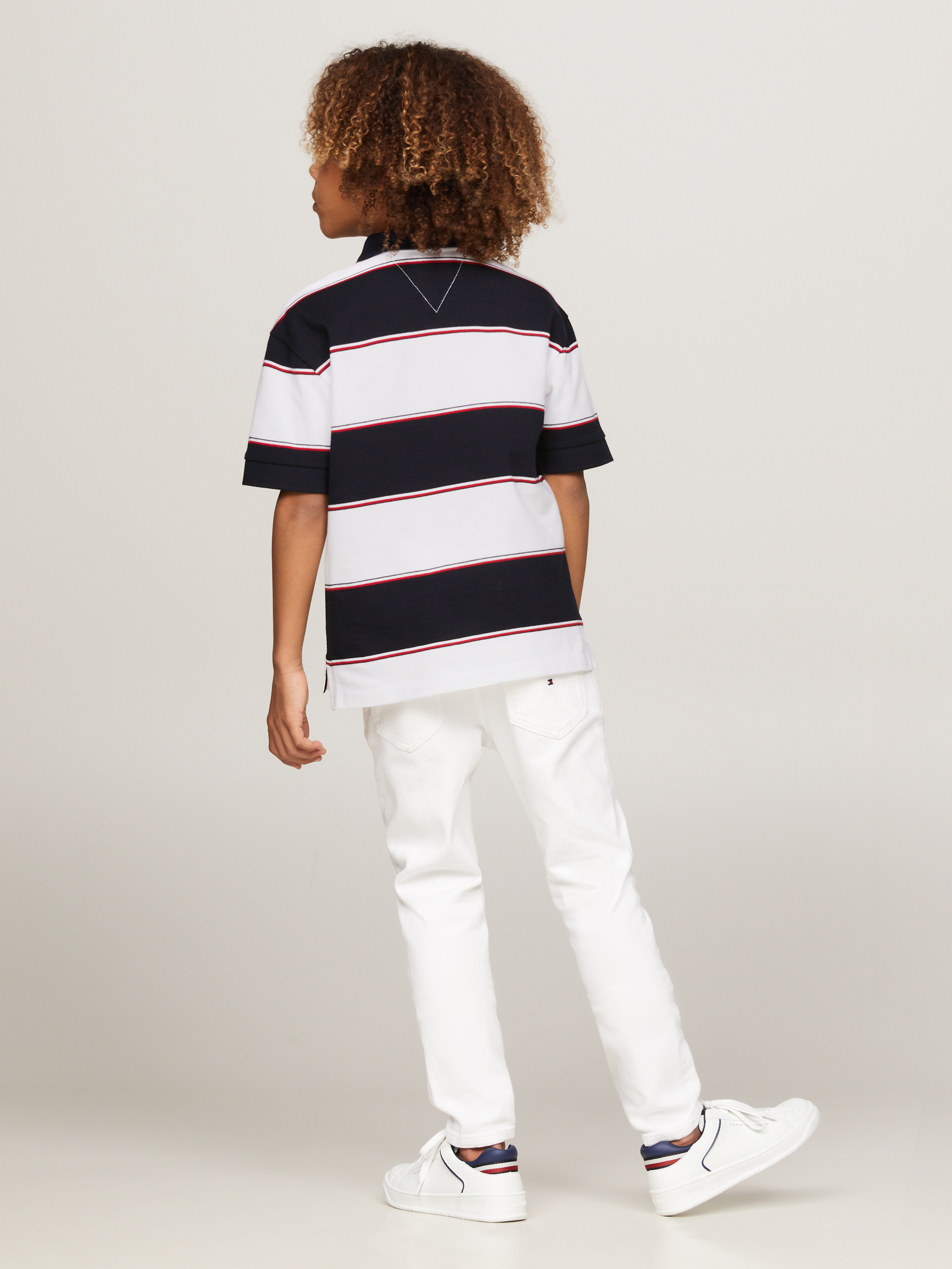 Boys 8-16 Global Stripe Rugby Polo | Polo Shirts | Tommy Kids