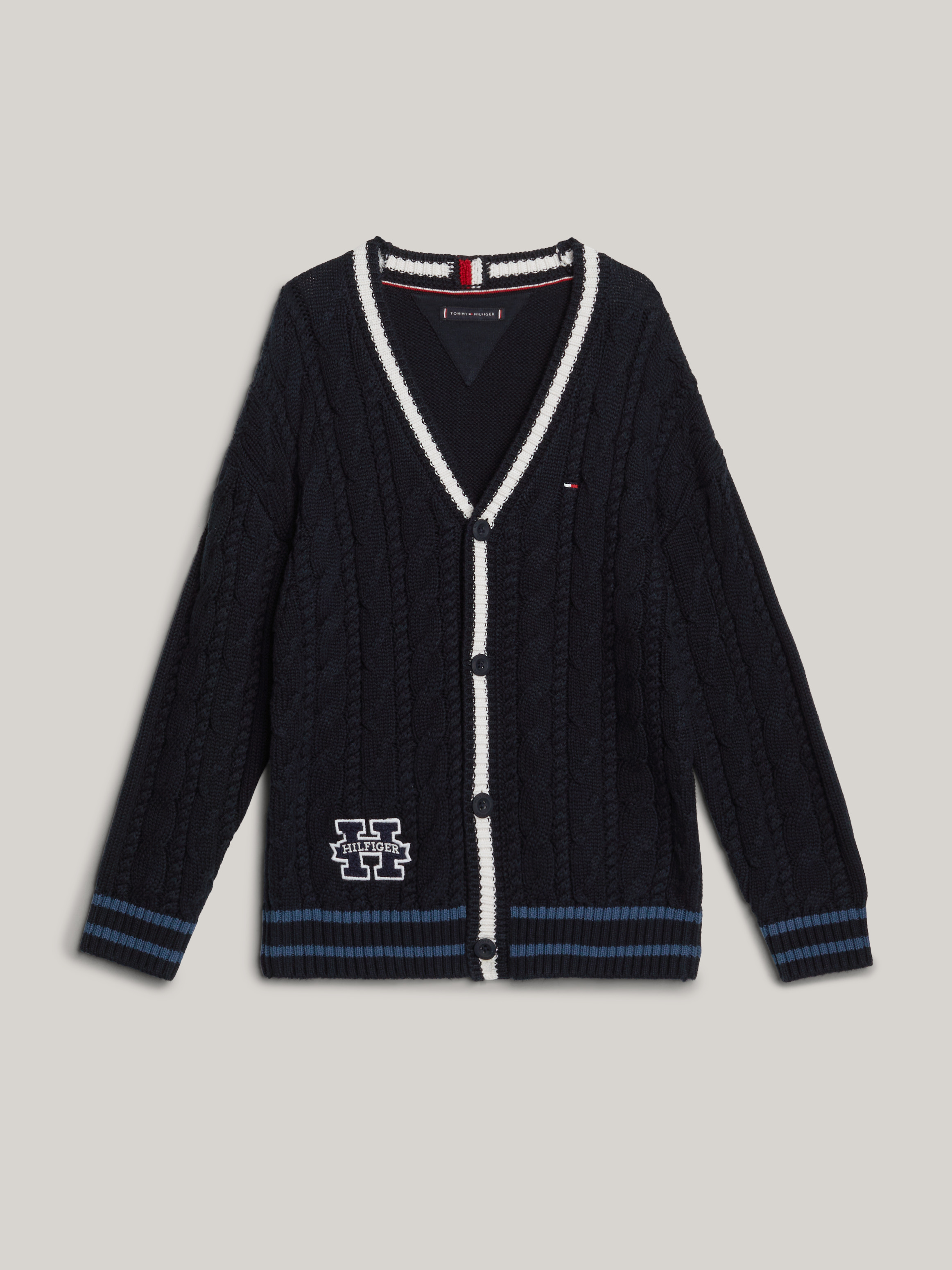 Boys 8-16 V-Neck Cable Knit Cardigan | Knitwear | Tommy Hilfiger Boys 8-16 V-Neck Cable Knit Cardigan | Knitwear | Tommy Hilfiger