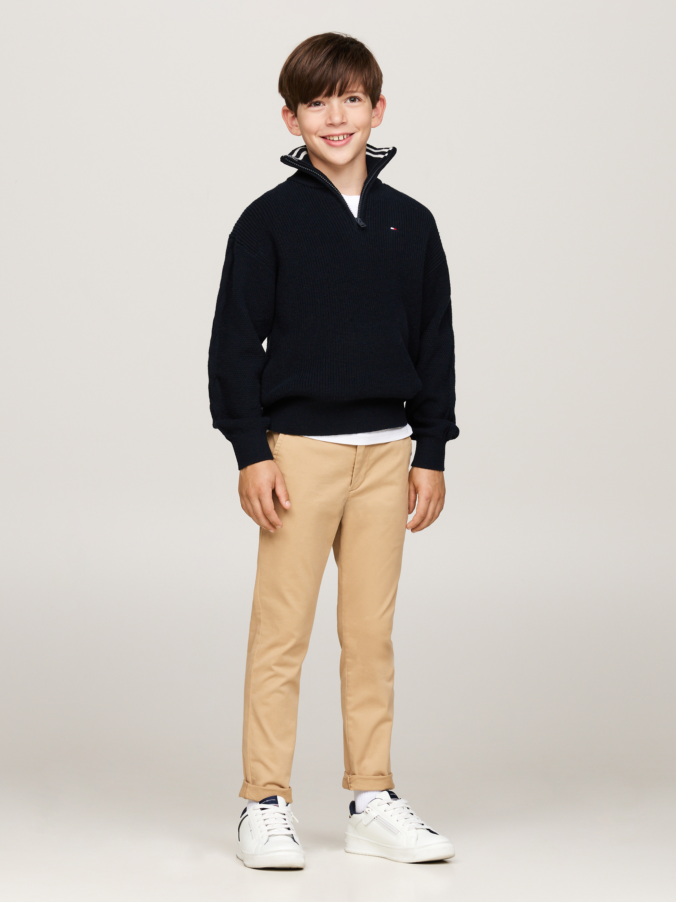Boys 3-7 Quarter-Zip Turtleneck Jumper | Knitwear | Tommy Kids Boys 3-7 Quarter-Zip Turtleneck Jumper | Knitwear | Tommy Kids