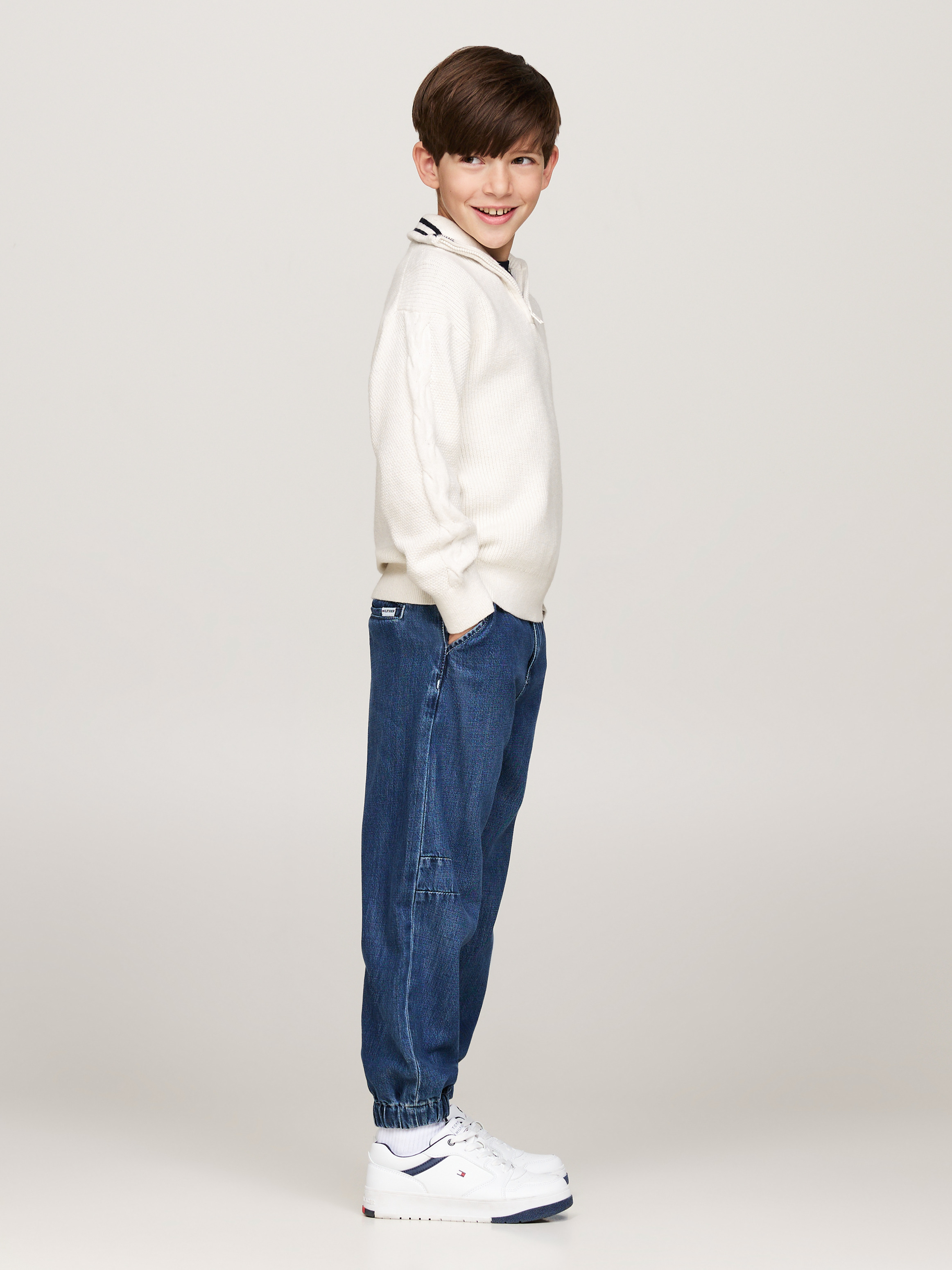 Boys 8-16 Quarter-Zip Turtleneck Jumper | Knitwear | Tommy Kids