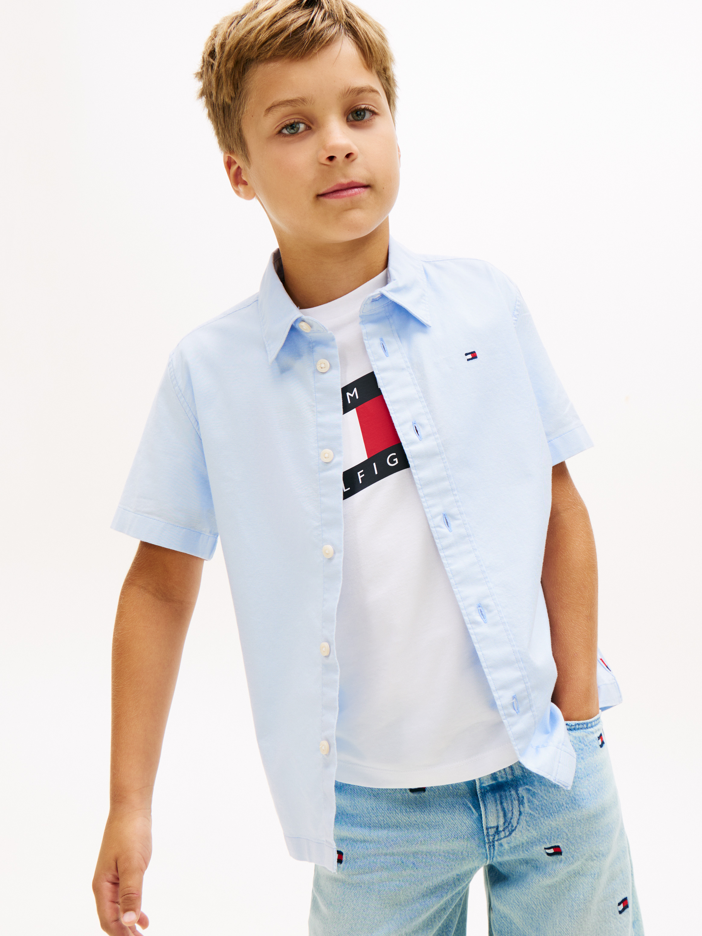 Boys 8-16 Short Sleeve Oxford Shirt