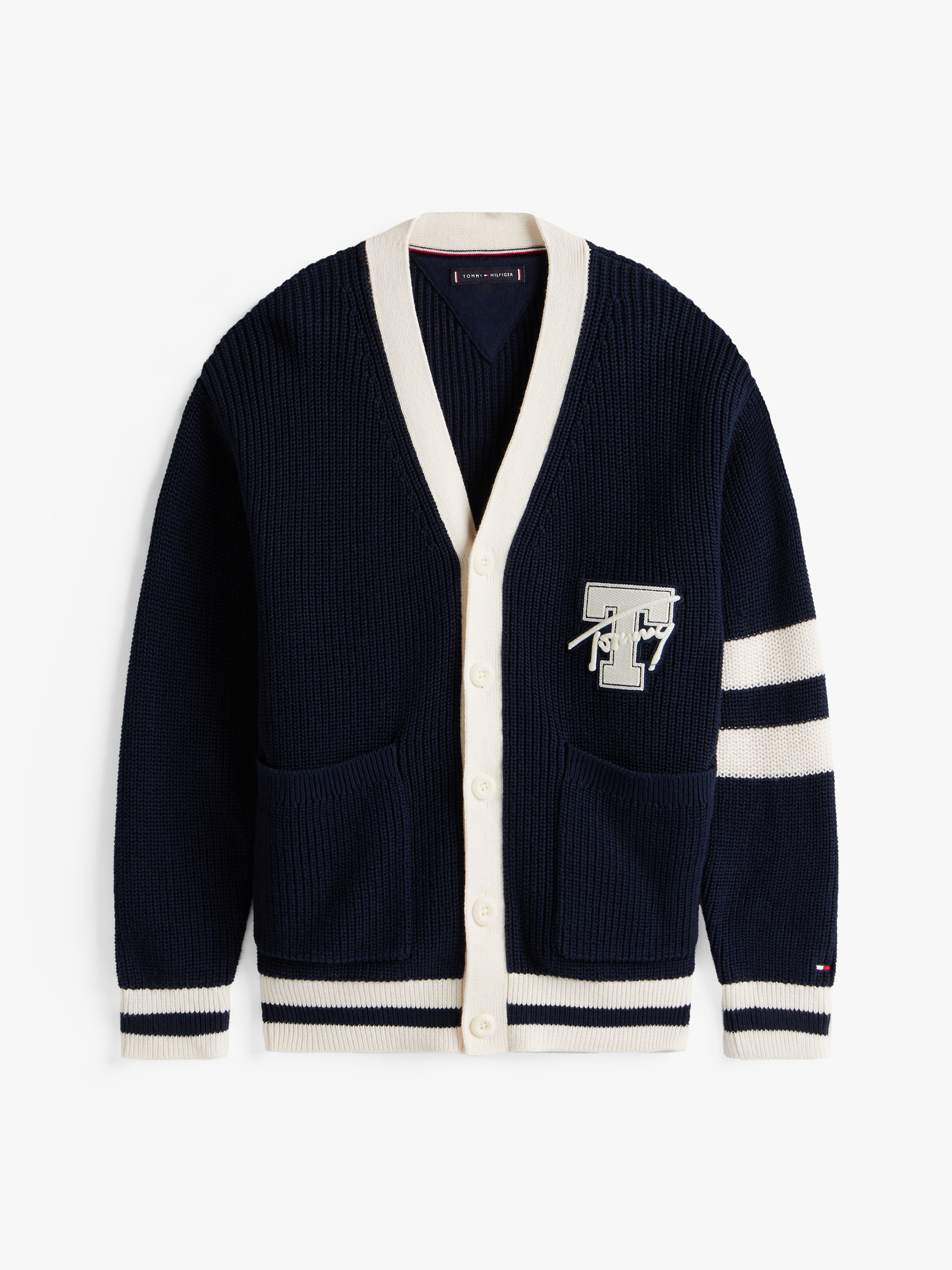 Boys 8-16 Varsity Logo V-Neck Cardigan | Knitwear | Tommy Hilfiger