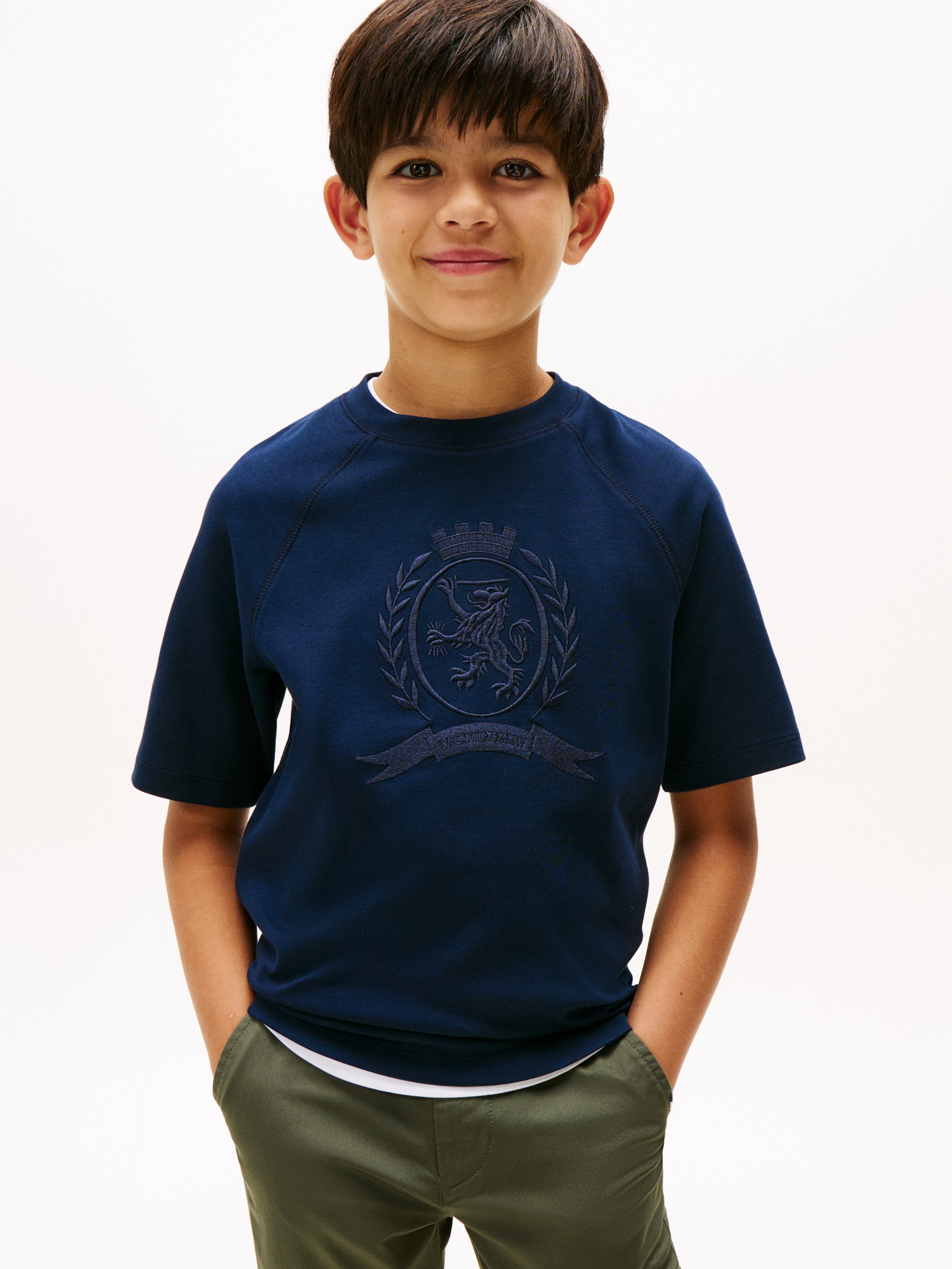 Boys 8-16 Tonal TH Crest Crew Neck T-Shirt